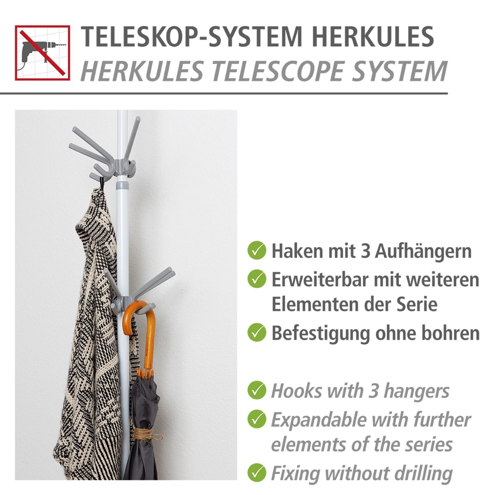 WENKO Kapstokhaken Model Herkules (set, 2 stuks)