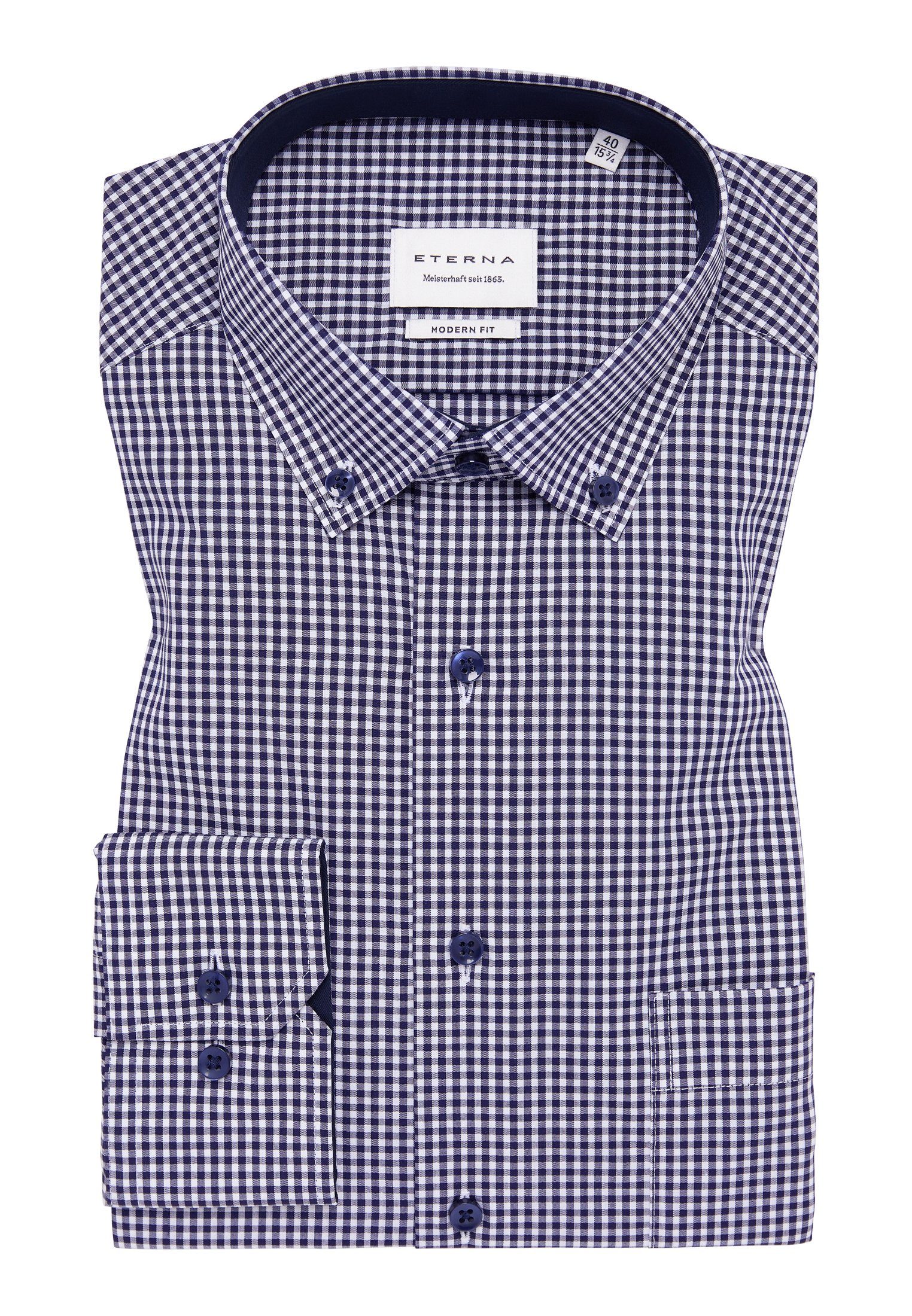 Eterna Overhemd met lange mouwen MODERN FIT NON IRON (strijkvrij)