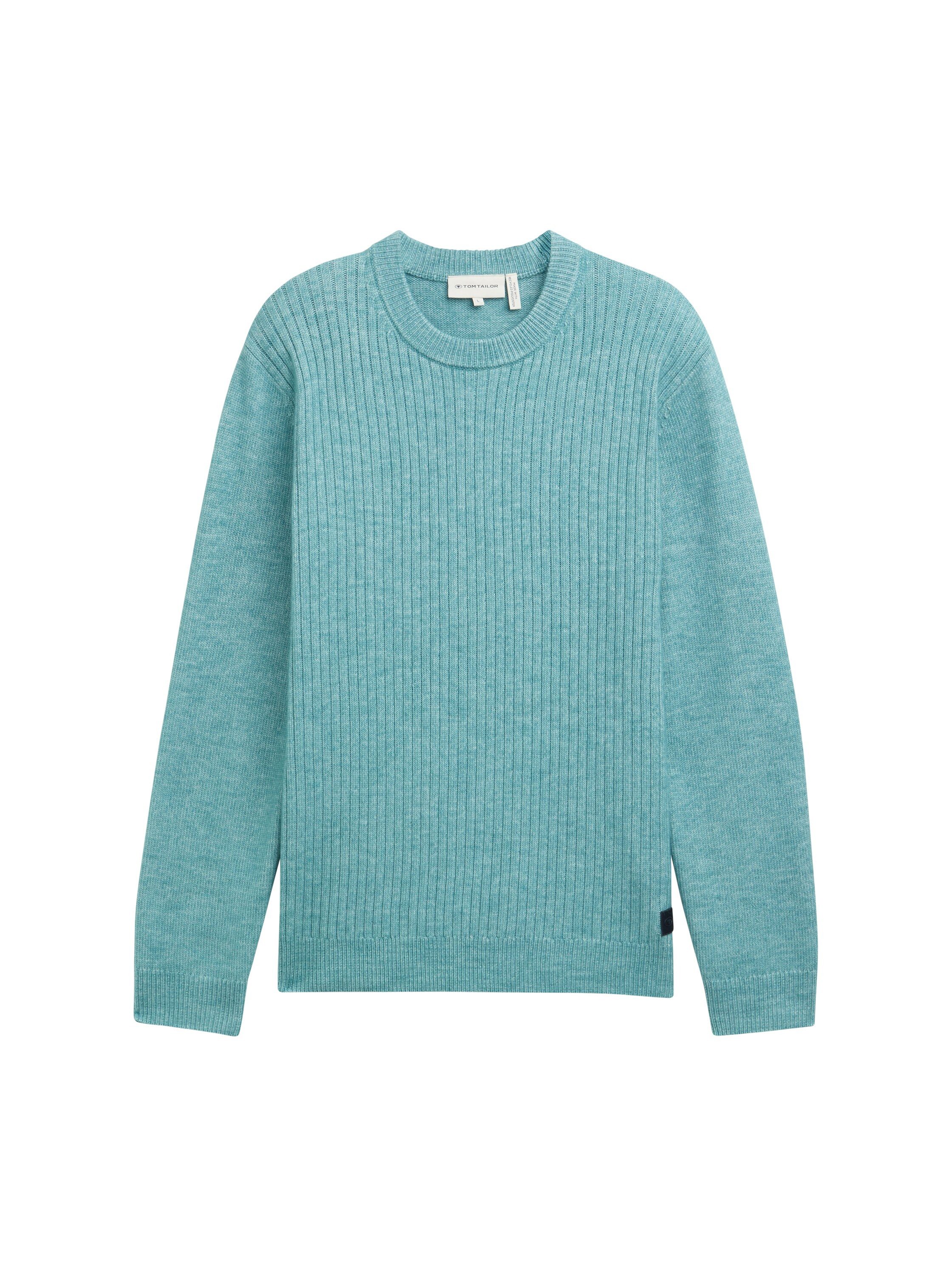 Tom Tailor Trui met ronde hals met ribstructuur
