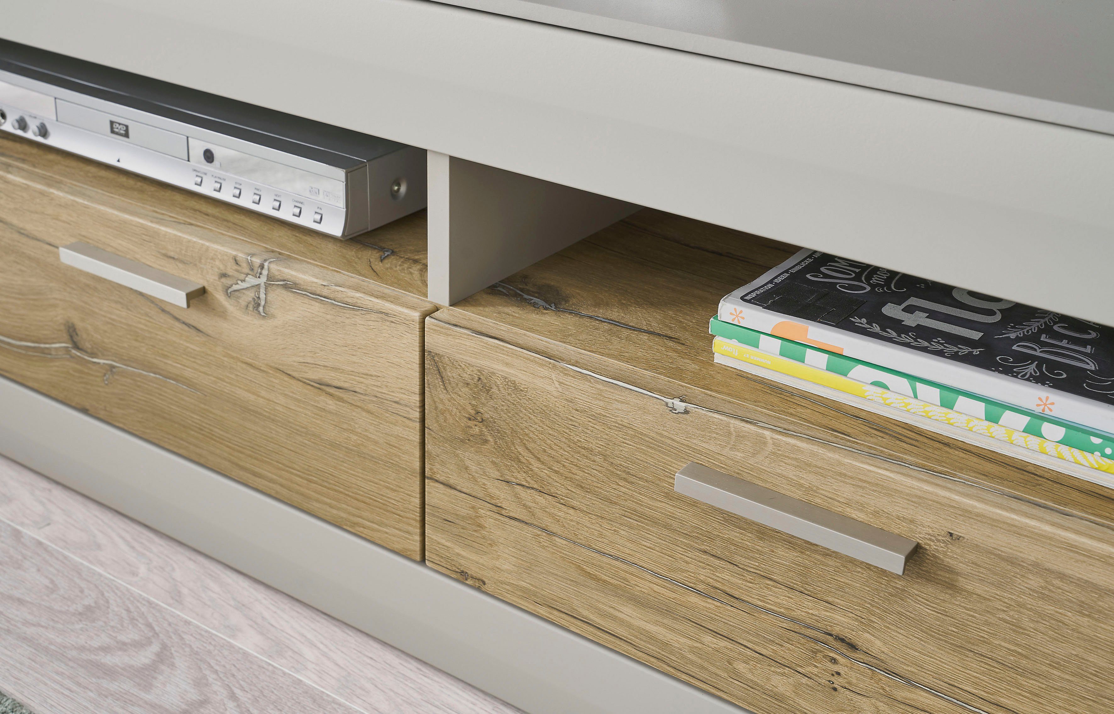 INOSIGN Tv-meubel SCARA met applicatie tineiken decor, breedte 150 cm, met soft-closefunctie