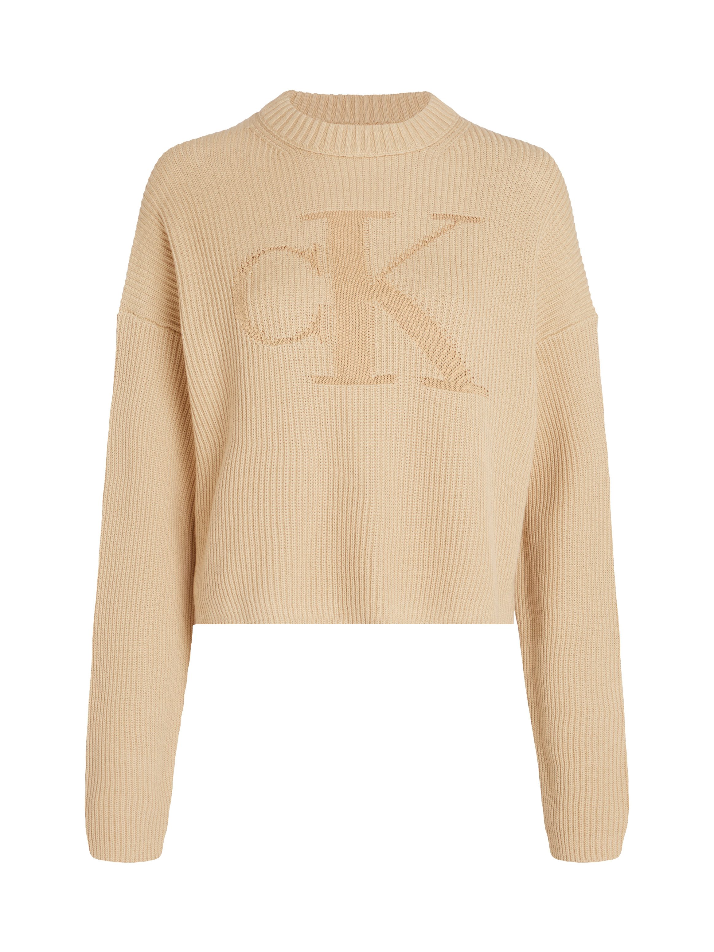 Calvin Klein Trui met staande kraag LOGO INTARSIA REGULAR SWEATER