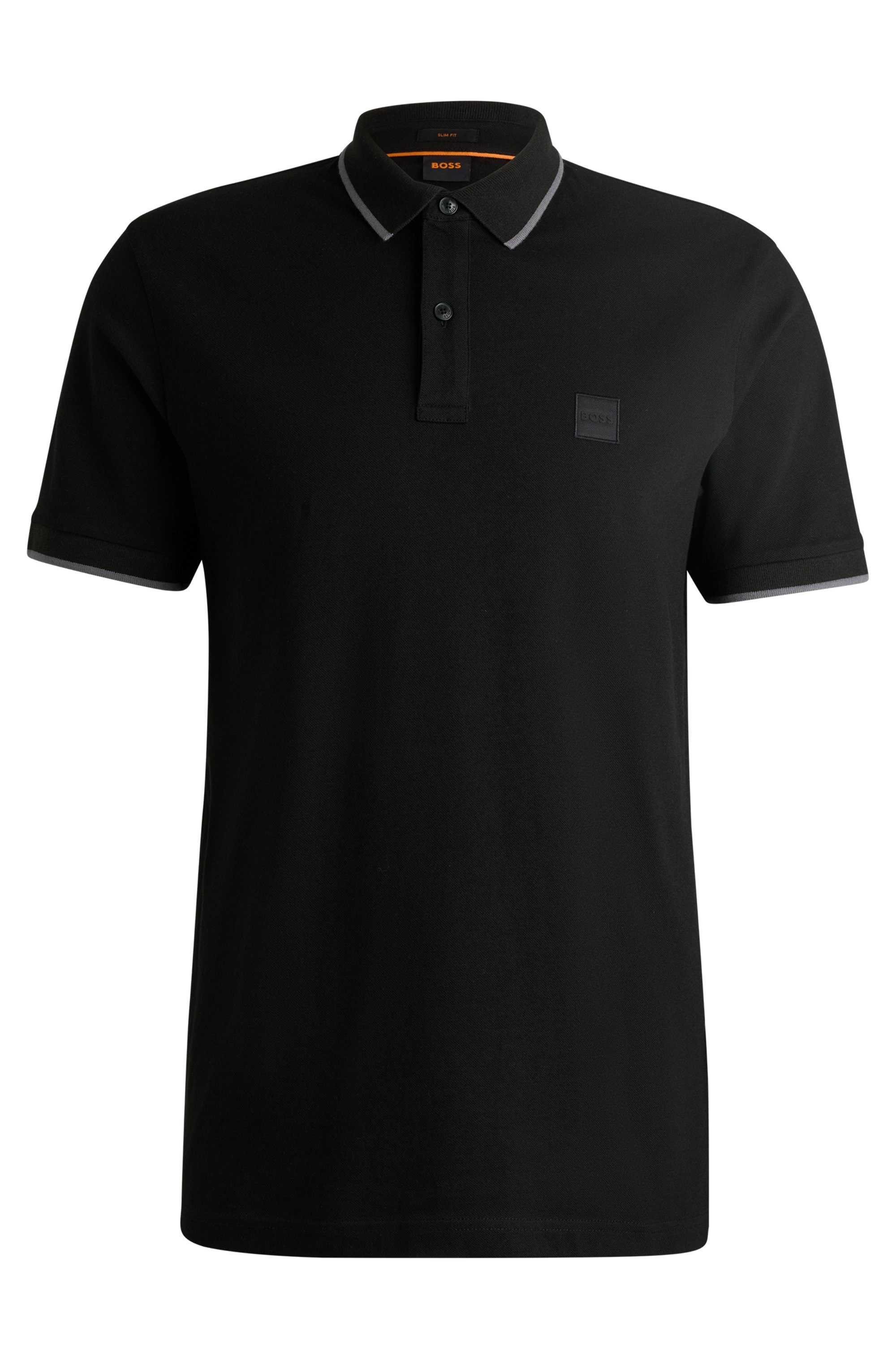 Boss Orange Poloshirt Passertip met boss badge