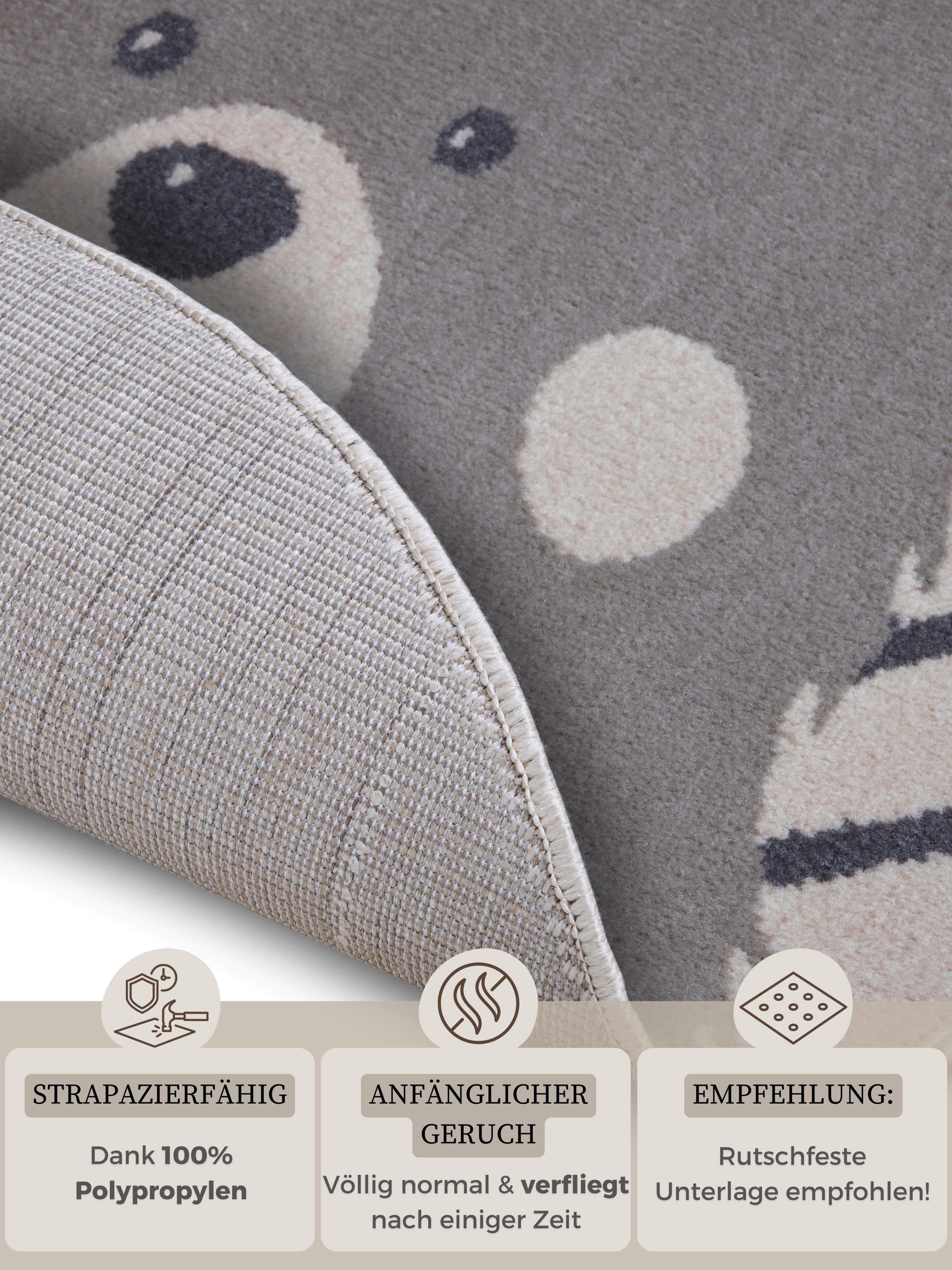 HANSE Home Kindervloerkleed Adventures Bear Speeltapijt, stevig, kinderkamer, kortpolig, speelondergrond
