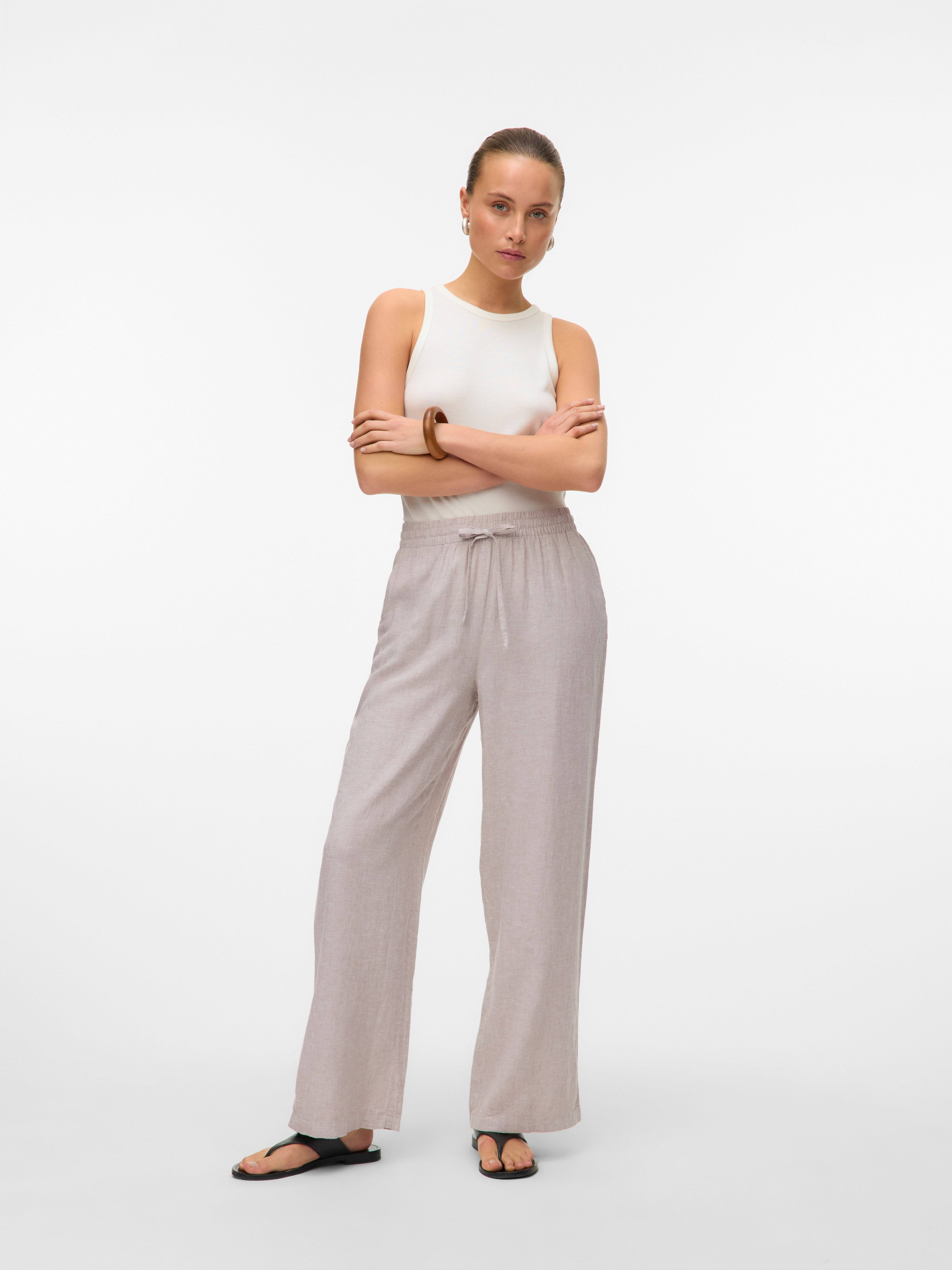 Vero Moda Comfortbroek VMLINN LINEN PANTS WVN NOOS