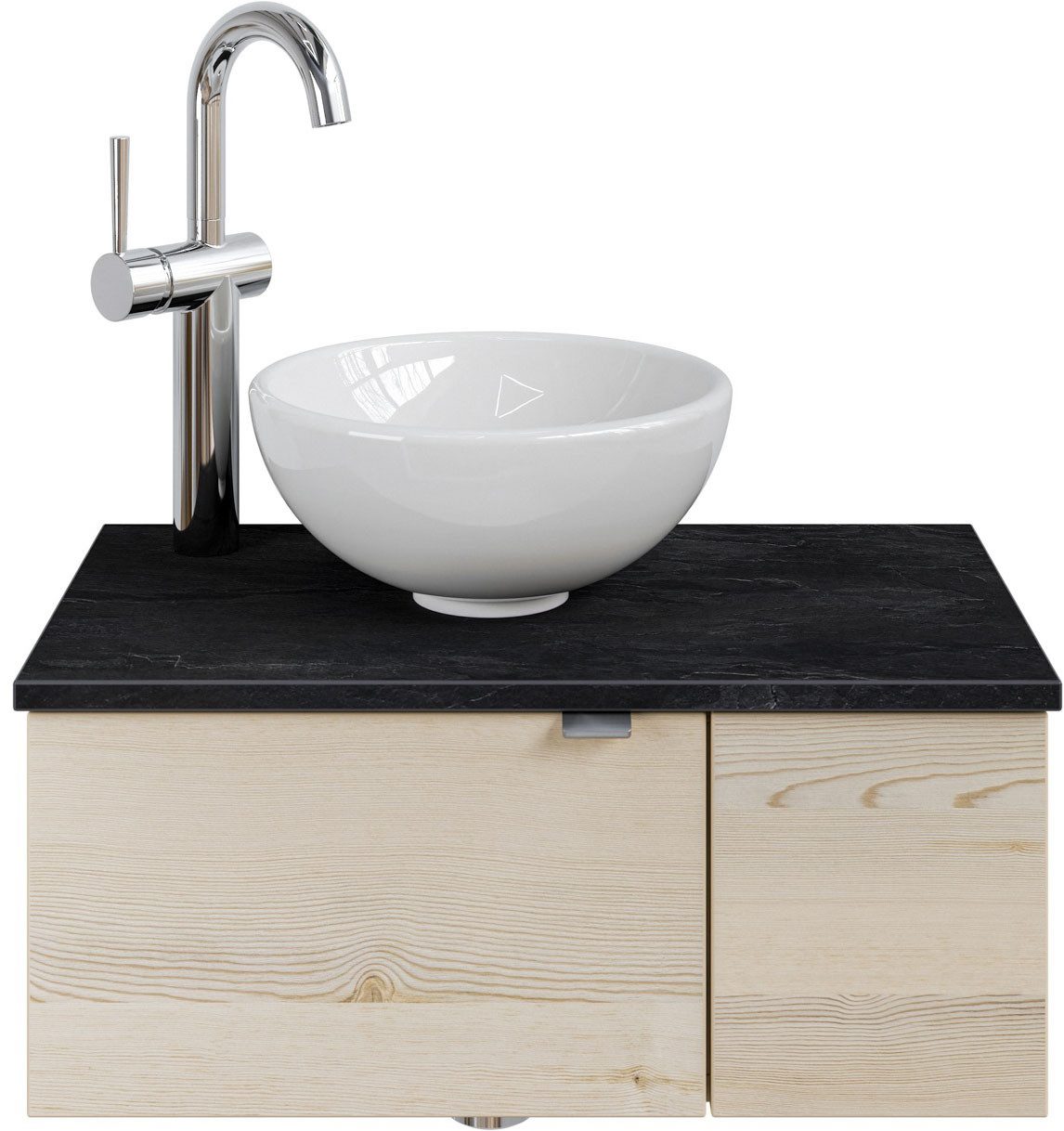 Saphir Wastafelonderkast Serie 6915 wastafel met onderkast voor gastenbadkamer, tweede toilet (3-delig)