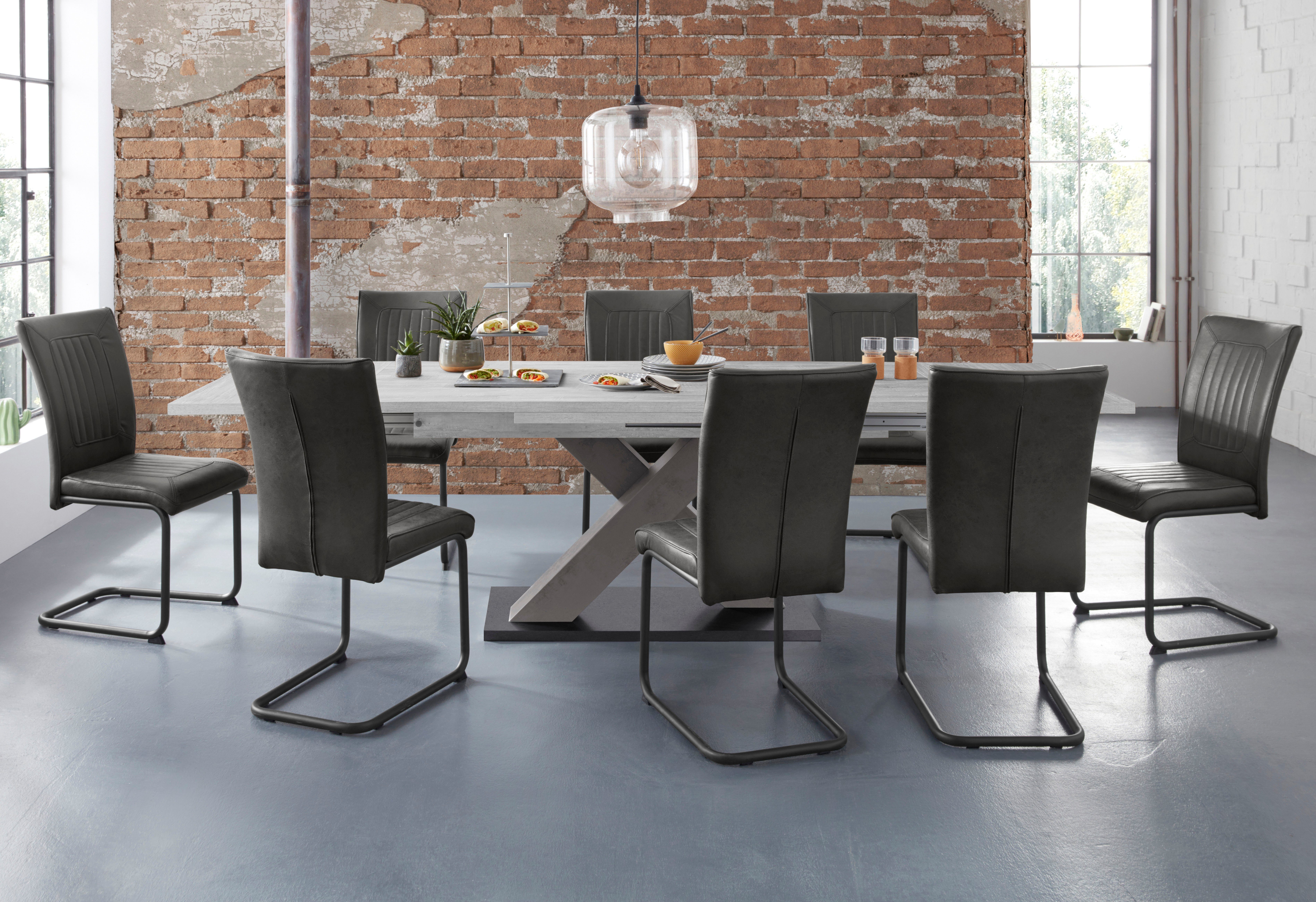 Mäusbacher Eettafel Comfort tafel TOPSELLER! Mäusbacher eettafel met X-frame en voetplaat. Breedte 160-260