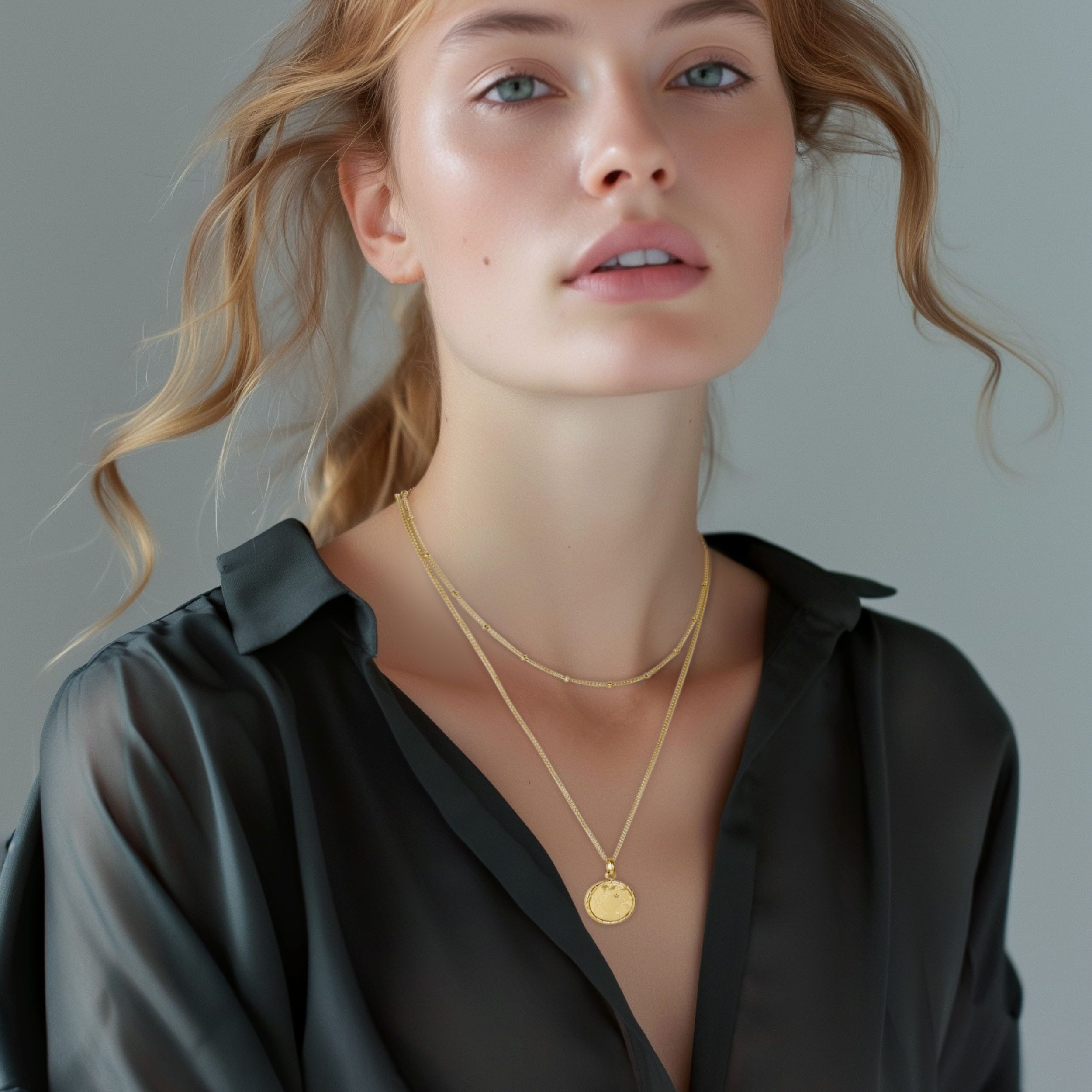 Firetti Ketting met hanger Sieraad cadeau roestvrij staal halssieraad halsketting planet earth wereld