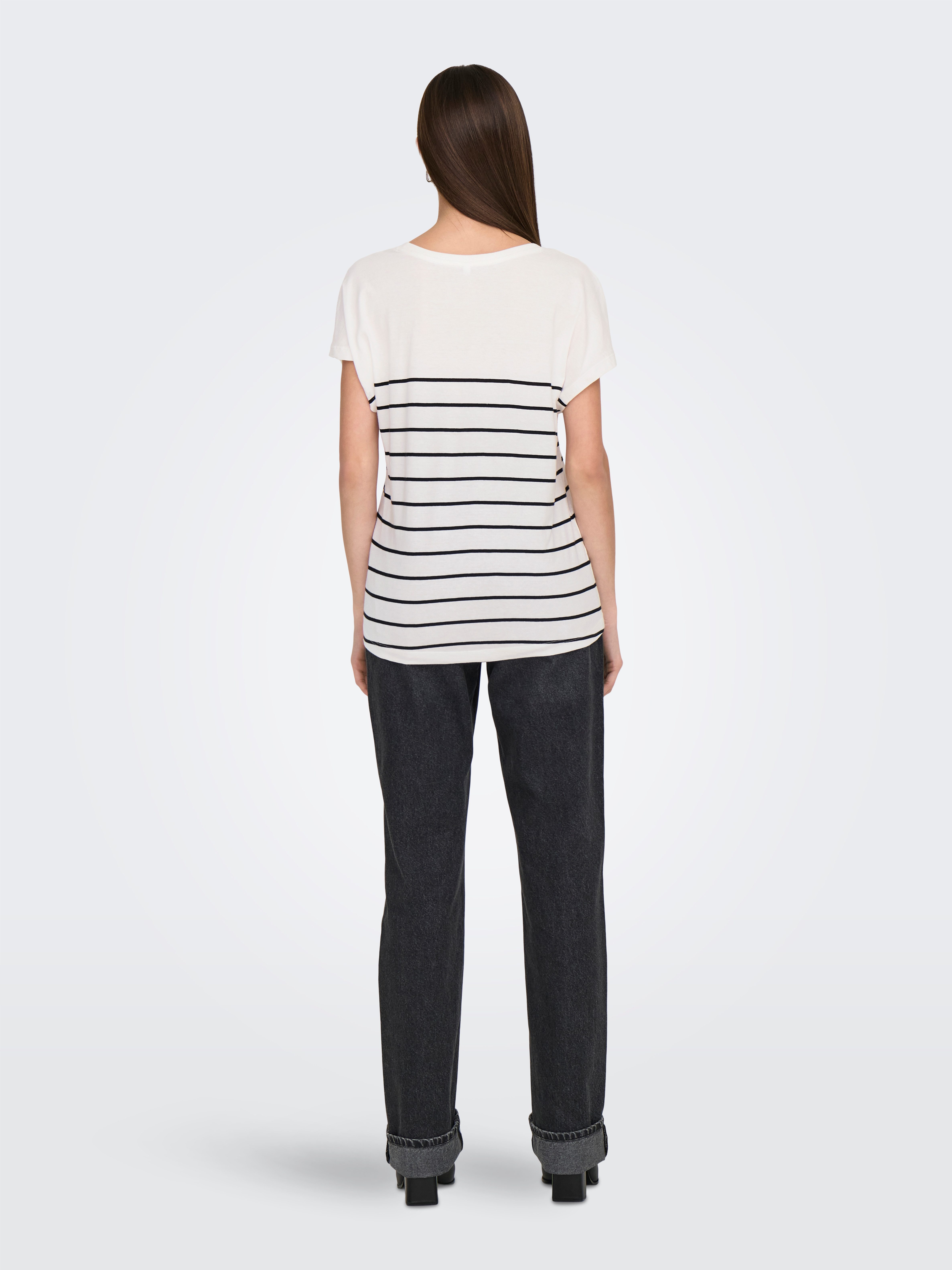 Only Shirt met korte mouwen ONLEMILY LIFE S/S HEART TOP CS JRS