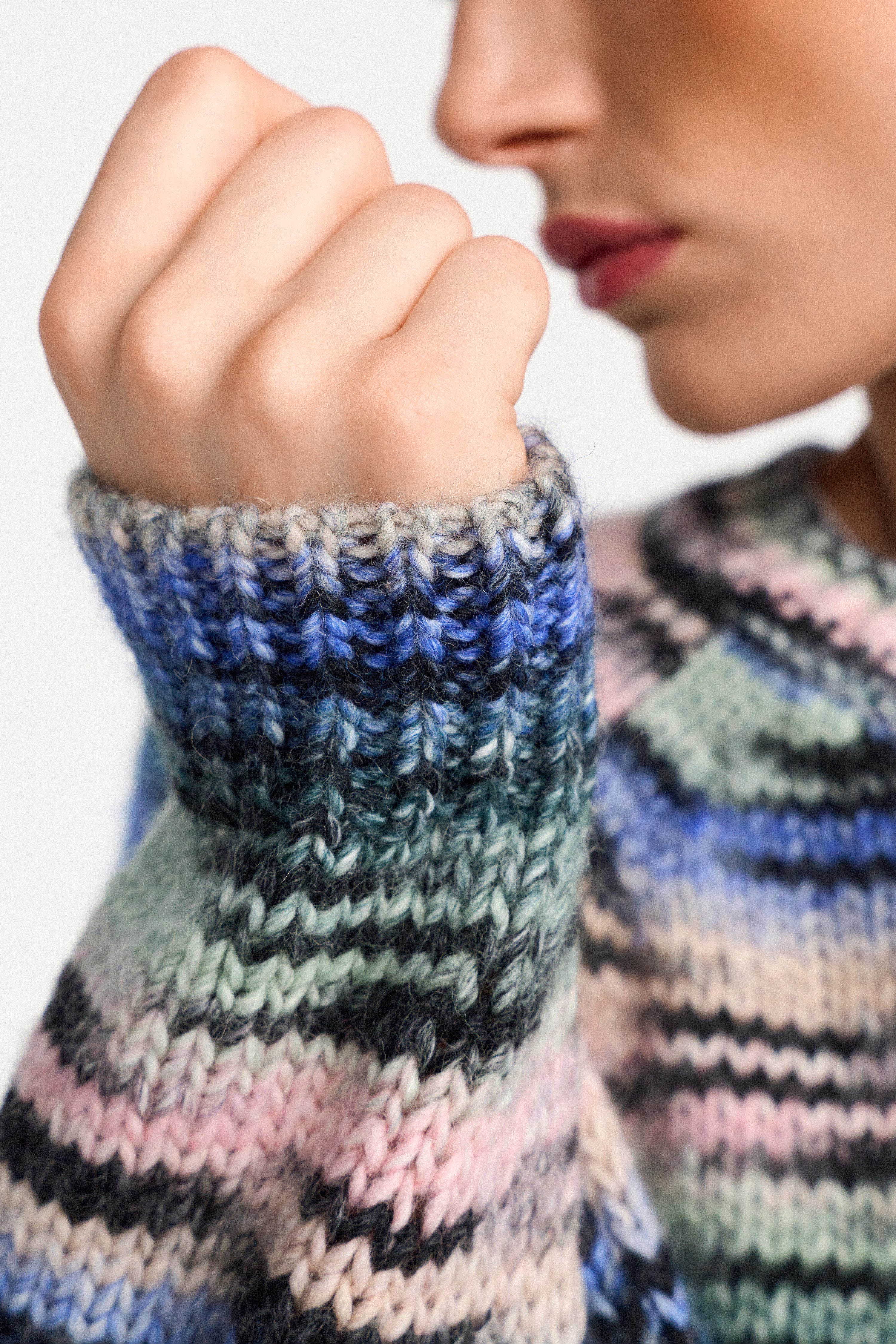 Rich & Royal Trui met ronde hals space dye