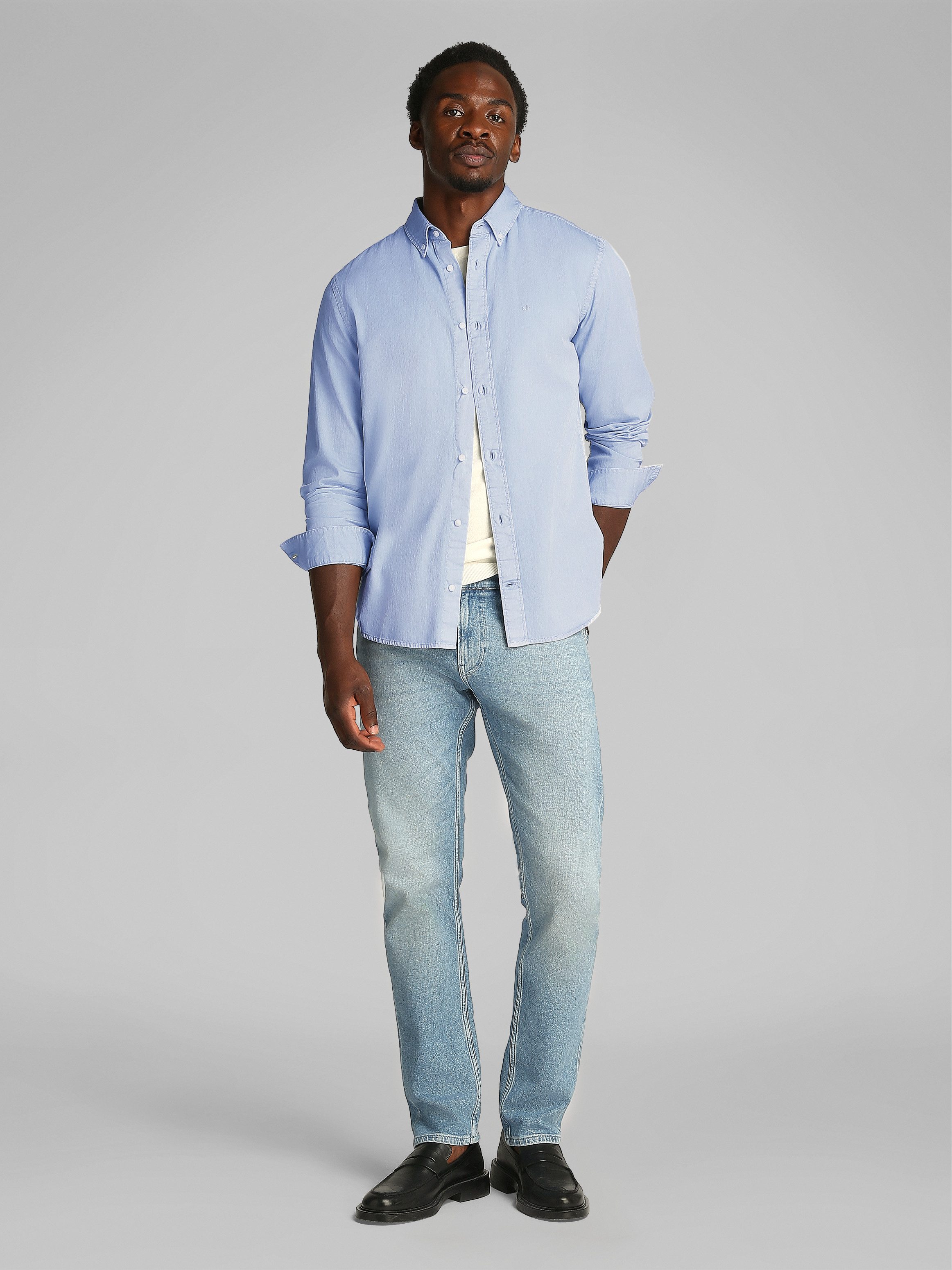 Calvin Klein Overhemd met lange mouwen GARMENT DYED LW TWILL L/S SHIRT