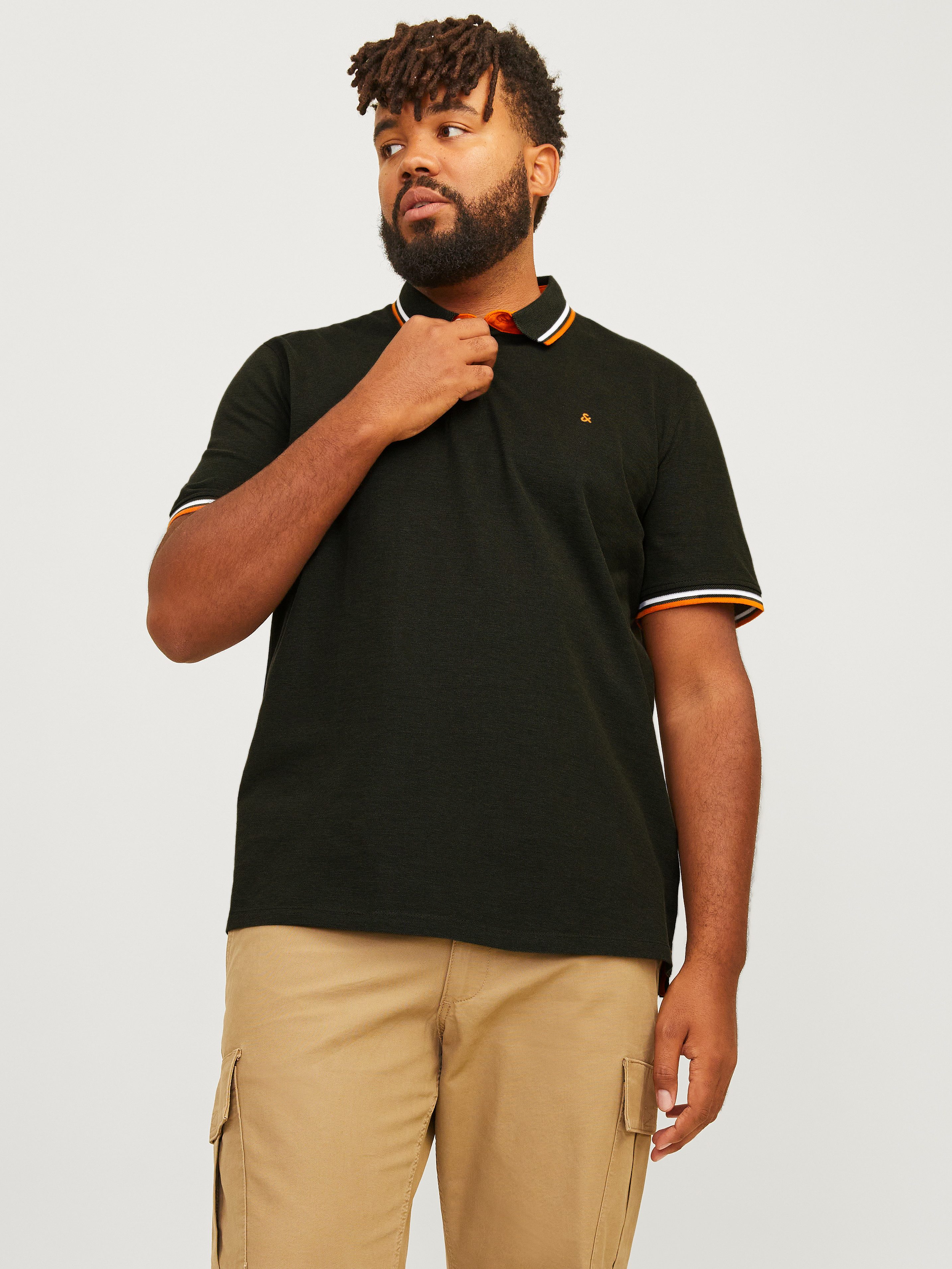 JACK & JONES PLUS SIZE regular fit polo JJEPAULOS Plus Size met logo