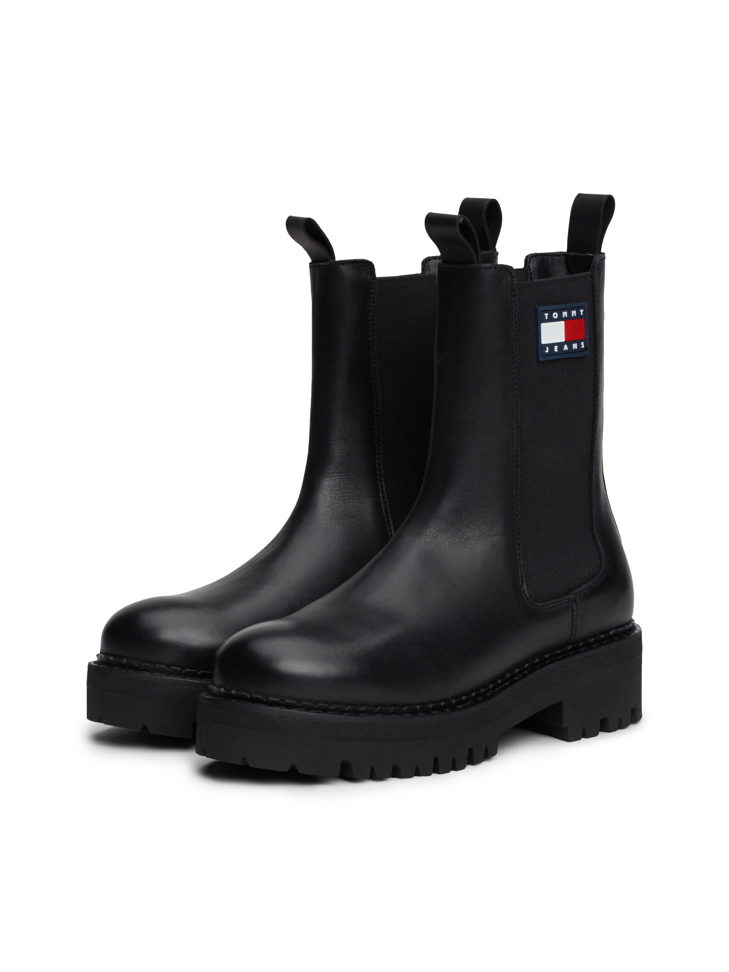 TOMMY JEANS Chelsea-boots TJW URBAN CHELSEA hakken, enkellaars, instapschoen met stretchinzet