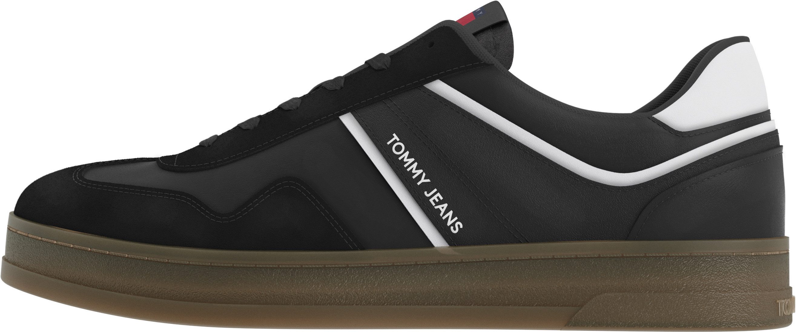 TOMMY JEANS Plateausneakers TJW COURT SNEAKER , vrijetijdsschoen, lage schoen, veterschoen met contrast-details