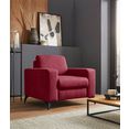 places of style fauteuil lolland met binnenvering, passend bij de serie "lolland", naar keuze ook met nat afneembare bekleding rood