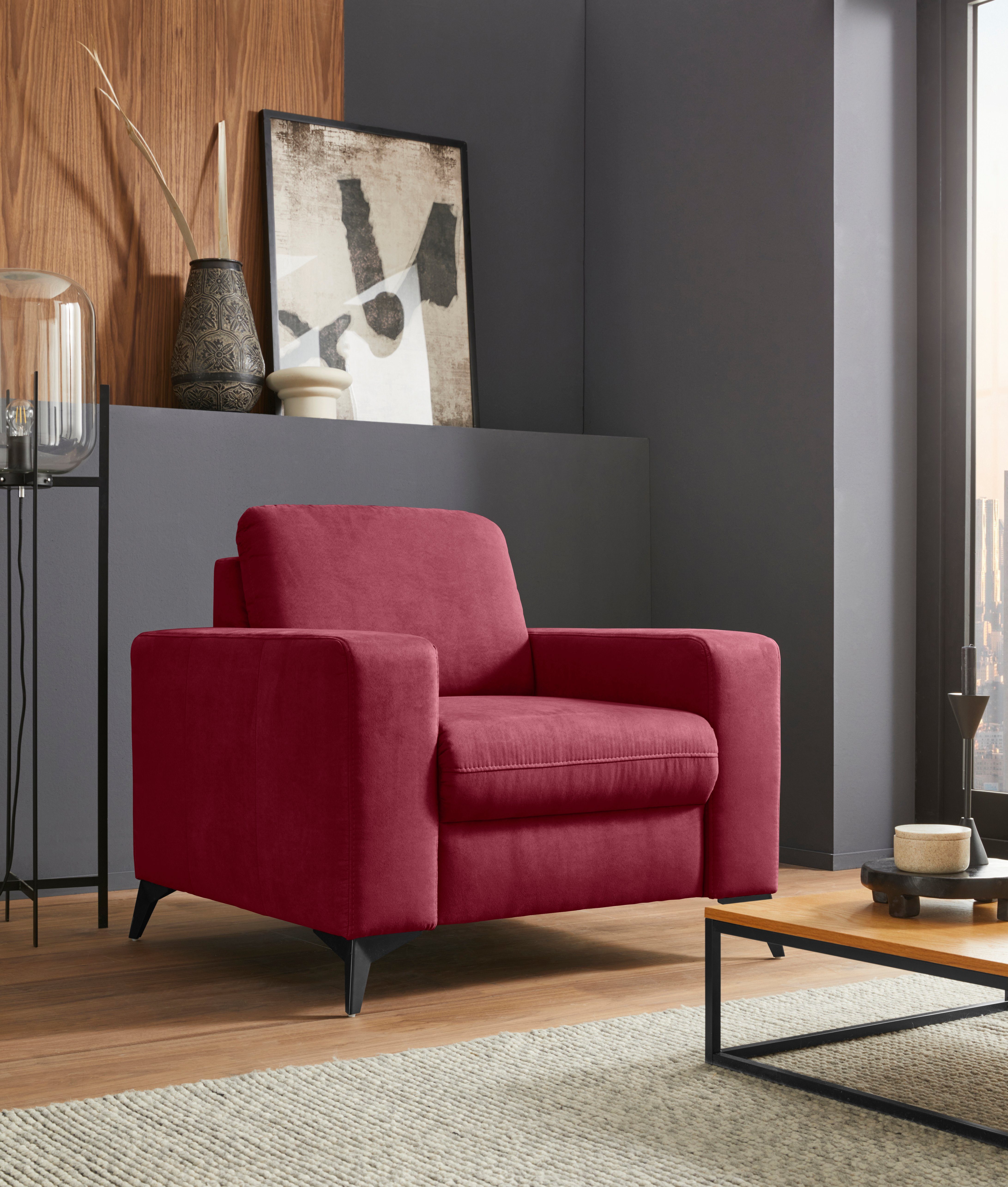 places of style fauteuil lolland passend bij de serie 'lolland', naar keuze met nat afneembare bekleding rood