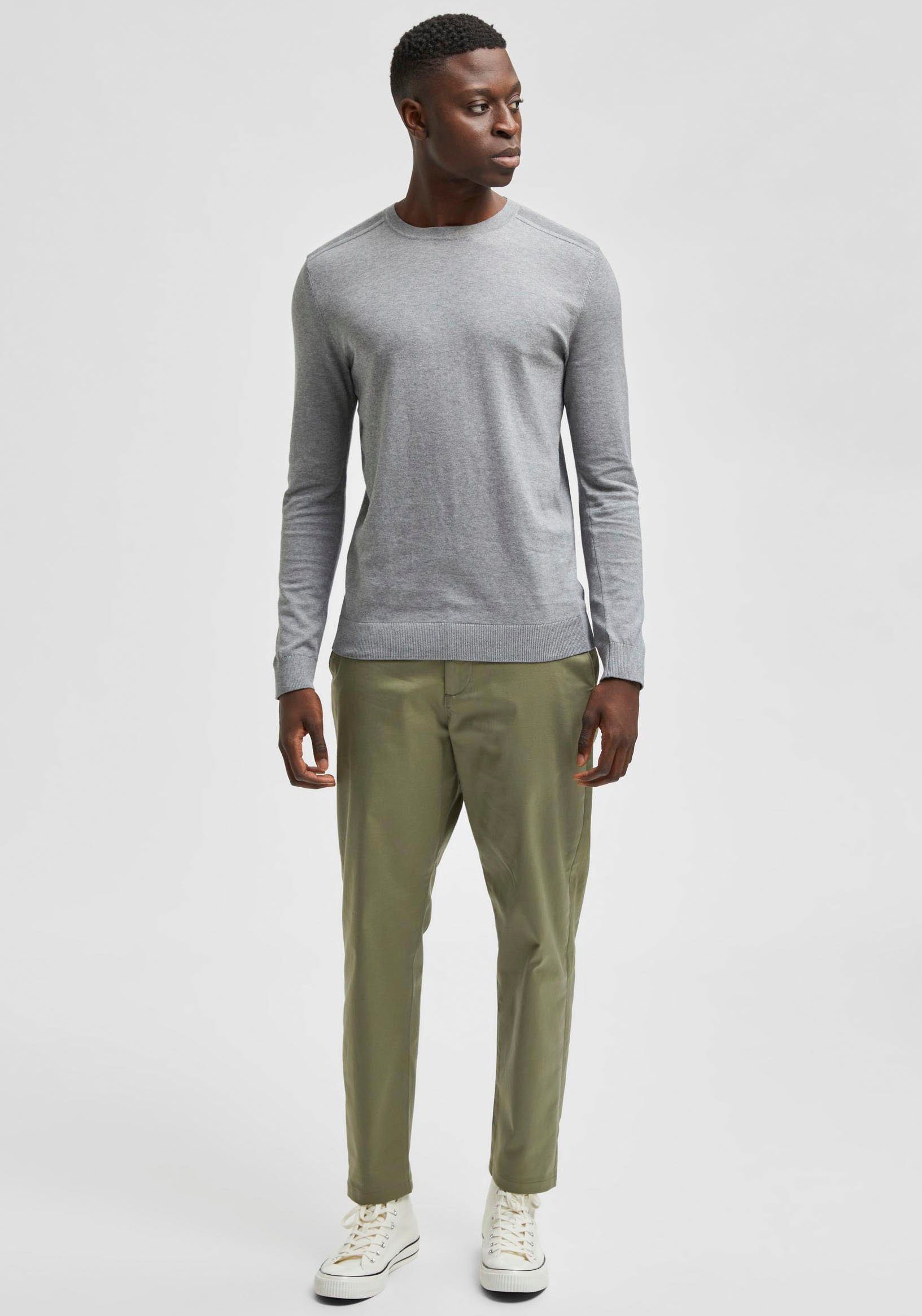 SELECTED HOMME Gebreide trui SLHBERG CREW NECK NOOS