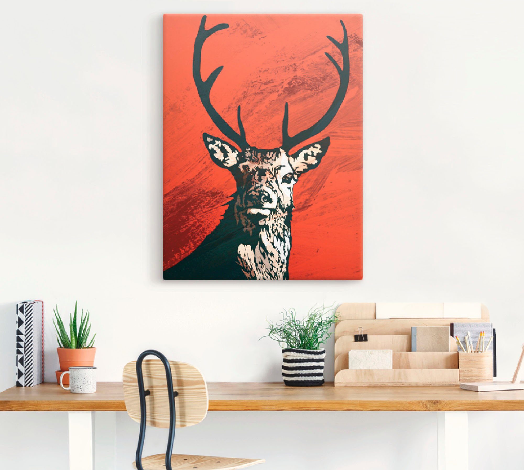 Artland Artprint Edelhert als artprint op linnen, poster in verschillende formaten maten