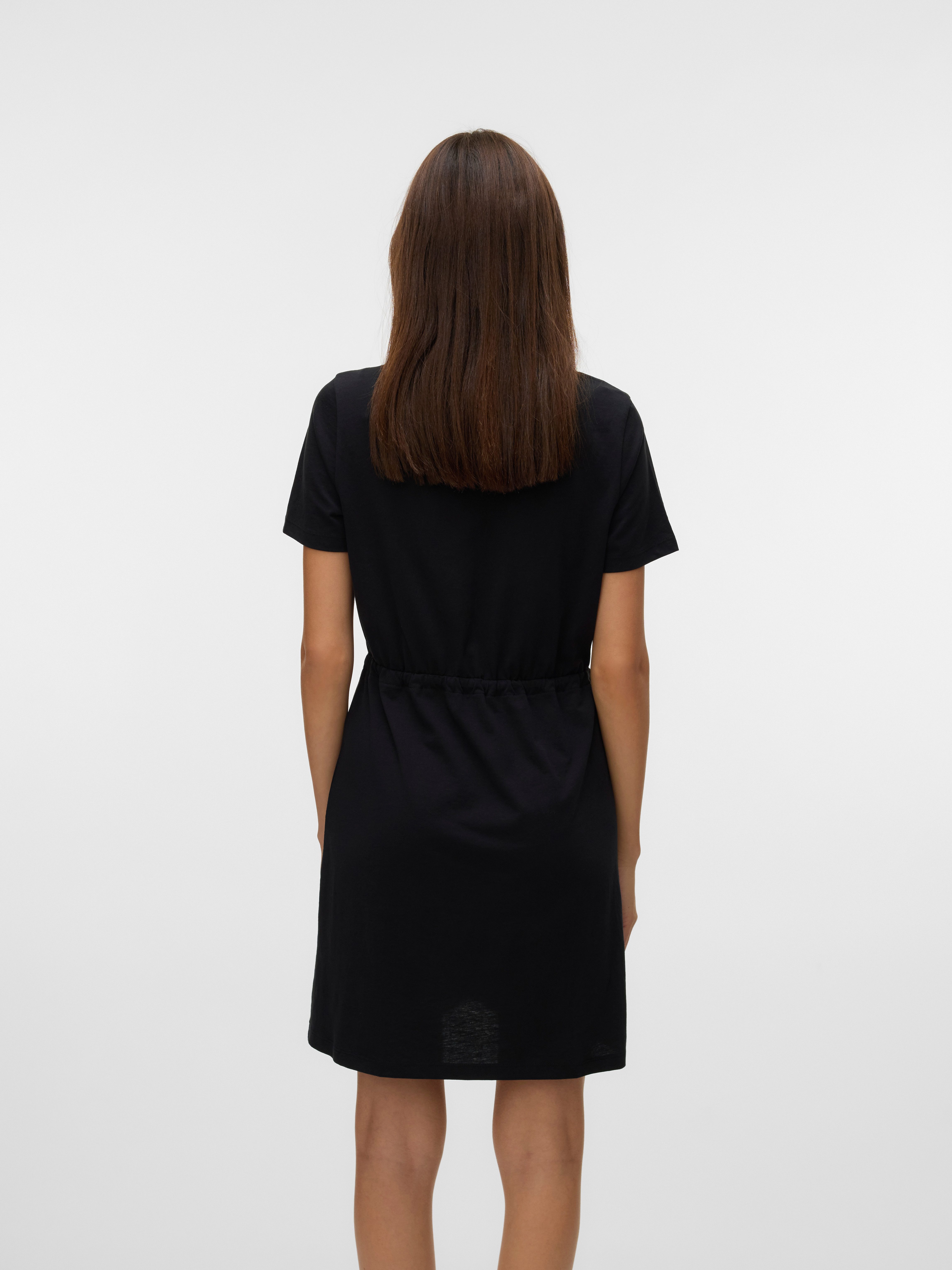 Vero Moda Shirtjurk VMLUNA SS SHORT STRING DRESS JRS NOOS