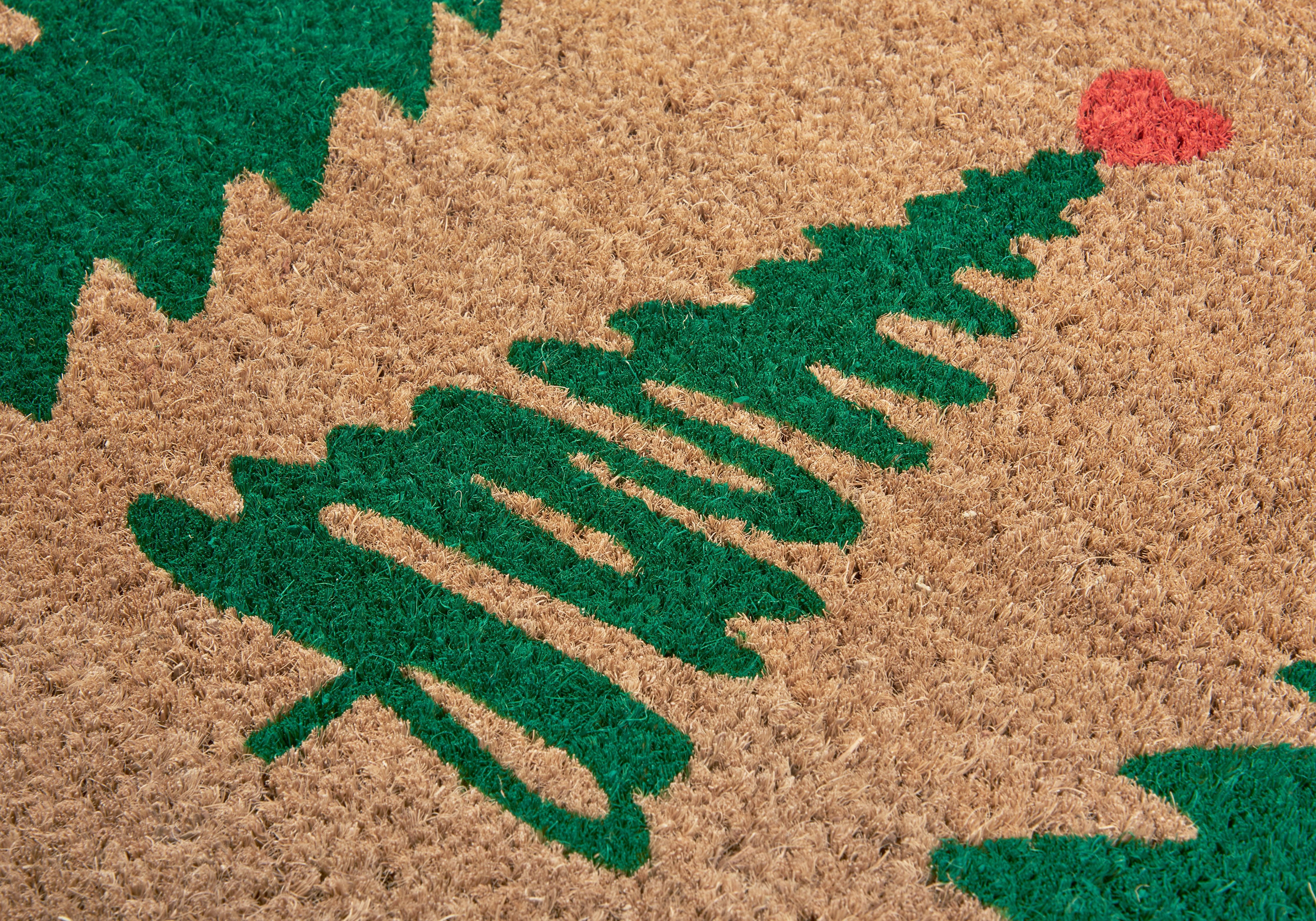 HANSE Home Mat Mix Mats Kokos Decorated Pine Trees Kerstmis, vuilafstotende mat, buiten, antislip, binnen, kokosmat