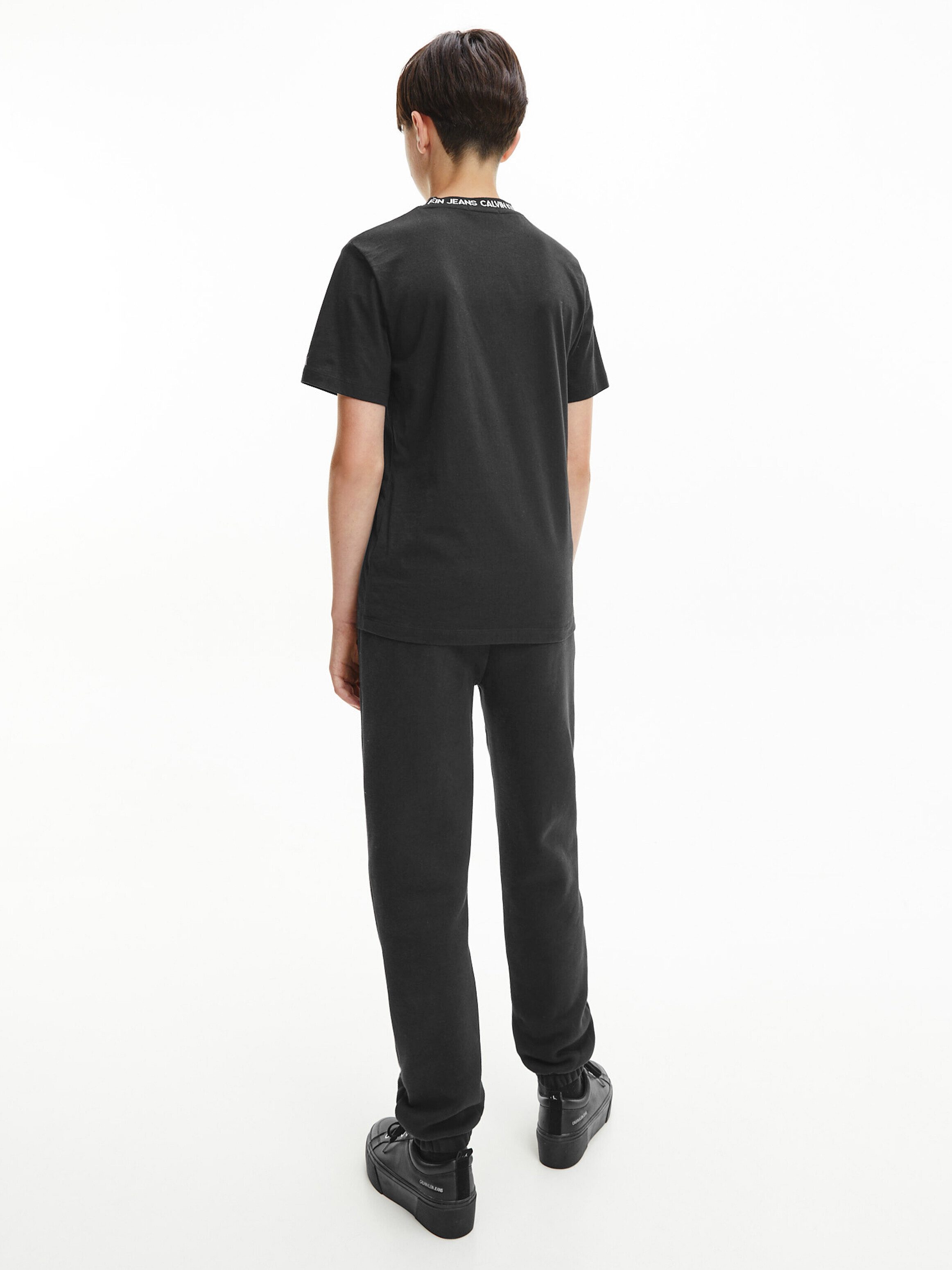 Calvin Klein T-shirt INTARSIA LOGO T-SHIRT voor kinderen tot 16 jaar, logo-opdruk bij de hals