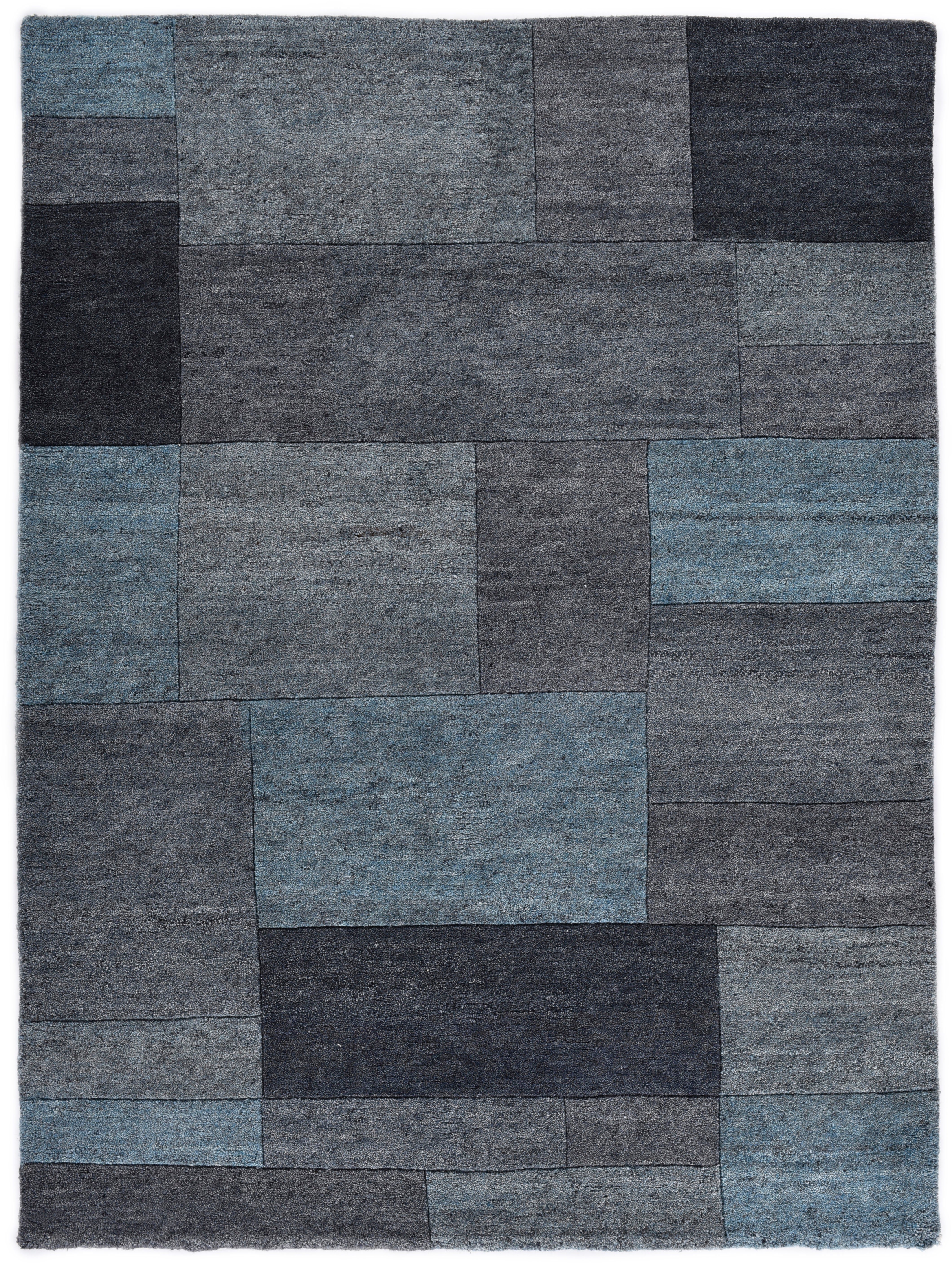 THEKO Wollen kleed Dalas - 7709 zuivere wol, met de hand geknoopt, patchworkdesign