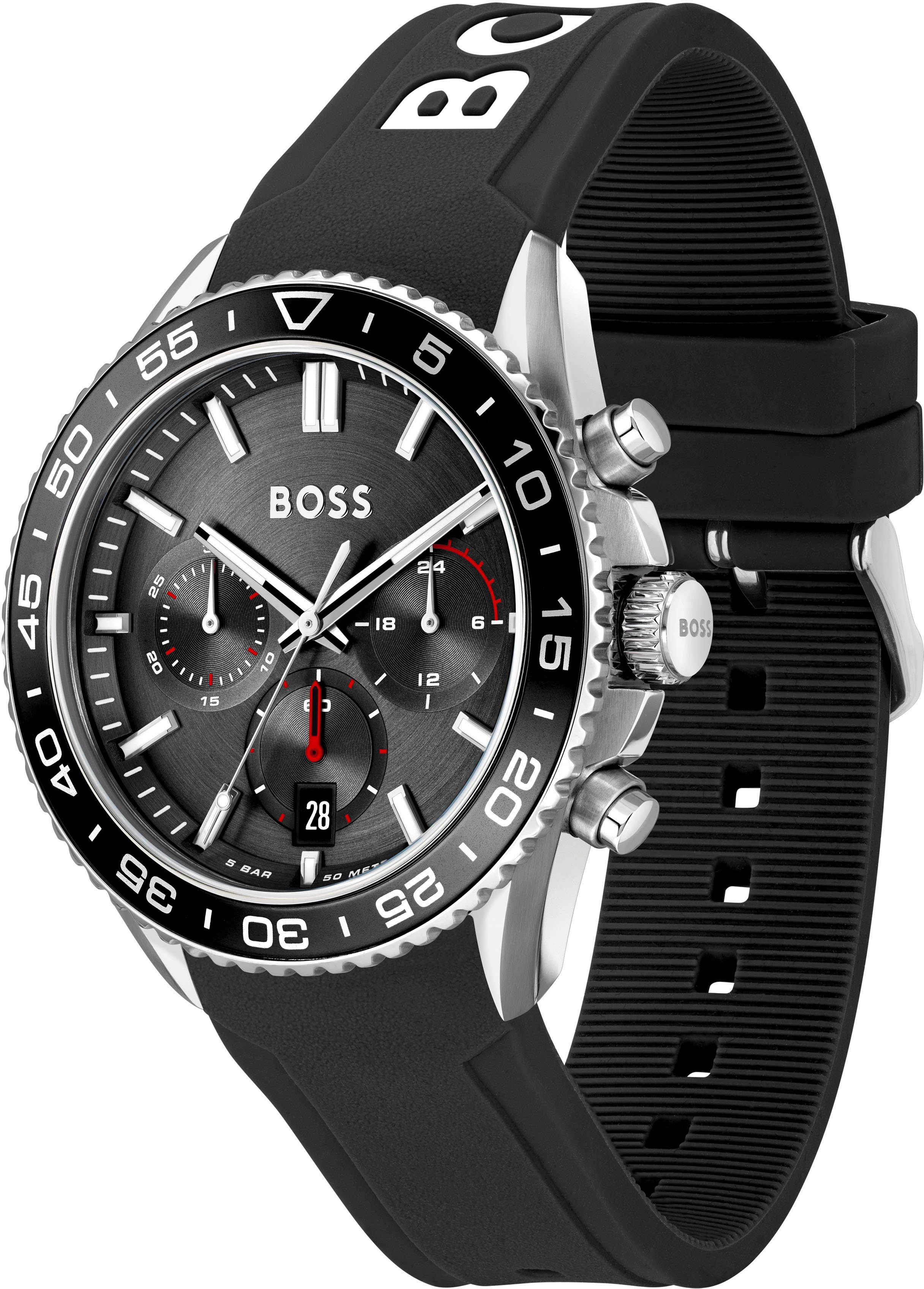 Boss Chronograaf RUNNER Quartzhorloge, herenhorloge, horloge, stopwatchfunctie, roestvrijstalen band