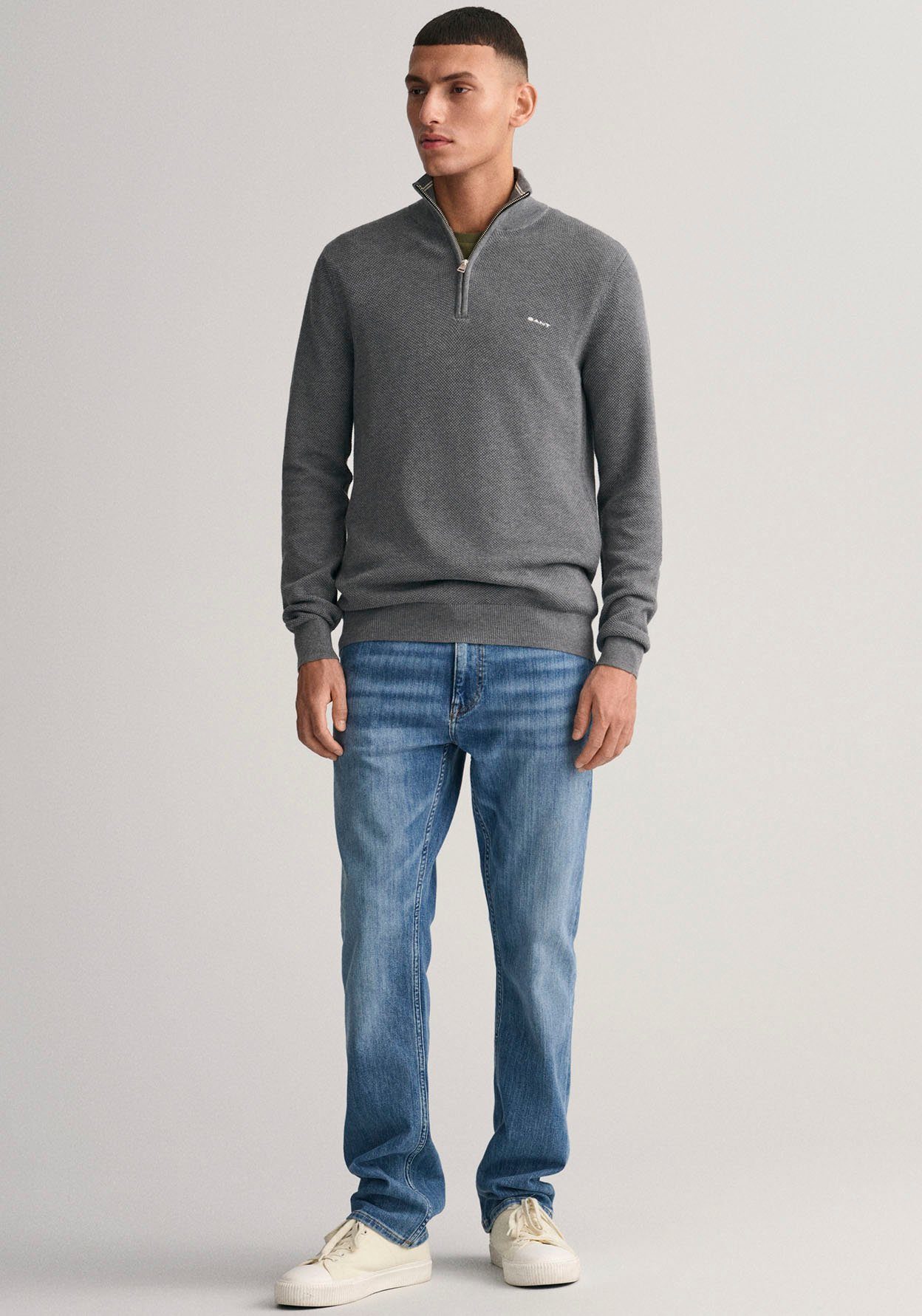 Gant Schipperstrui COTTON PIQUE HALF ZIP