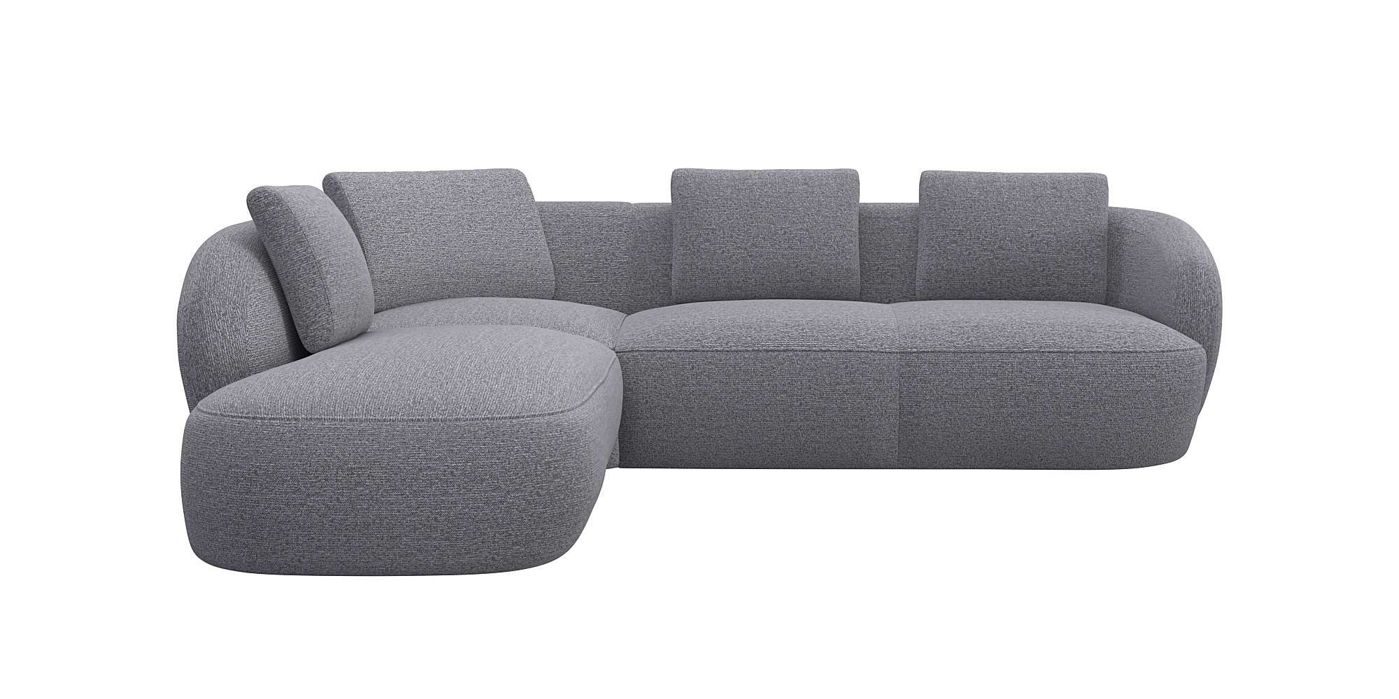 FLEXLUX Hoekbank Torino, rund, L-Form, Sofa-Ecke mit Ottomane