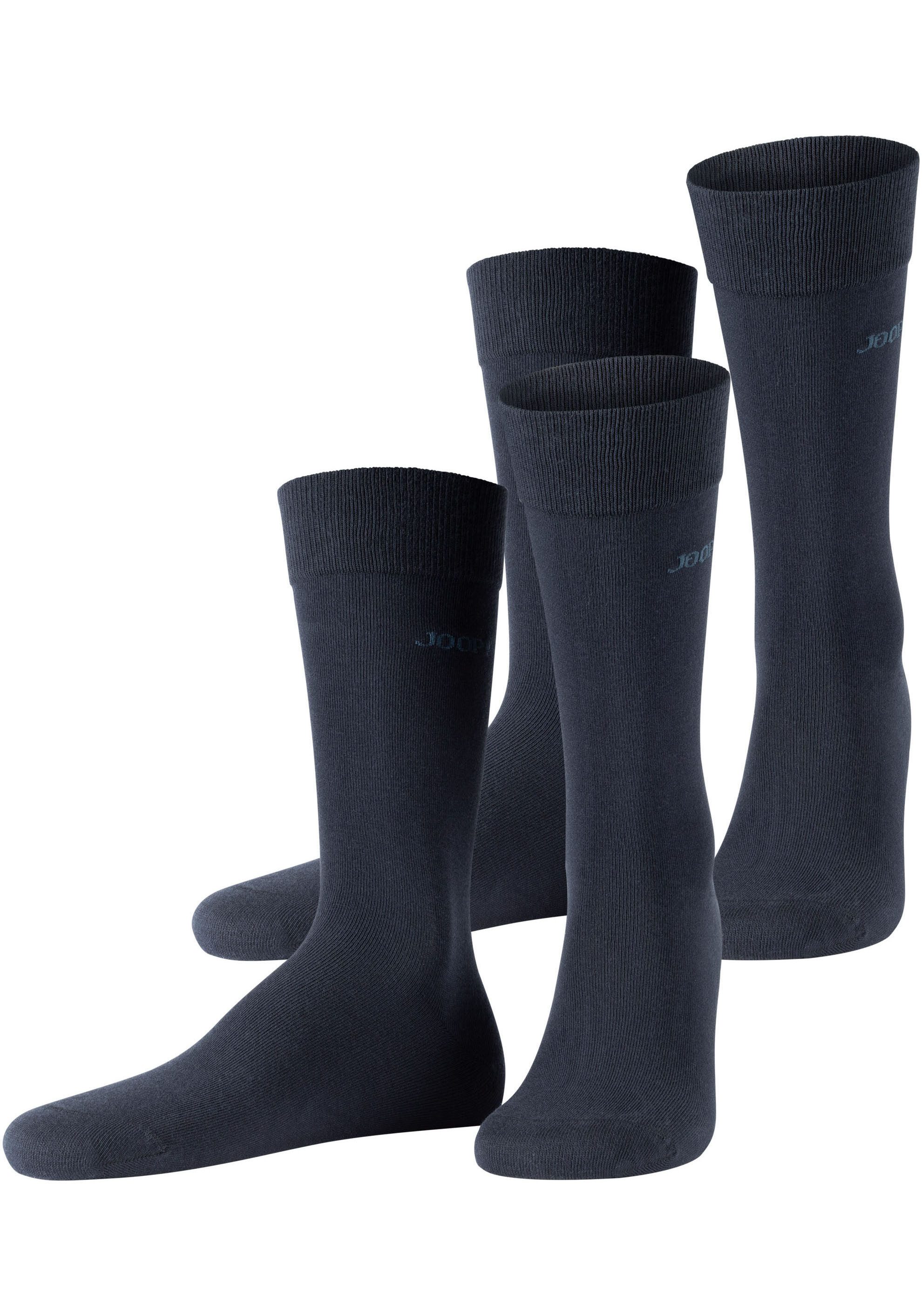 JOOP! Sokken Premium Essentials, versterkte hiel, duurzame teen (Set van 4)