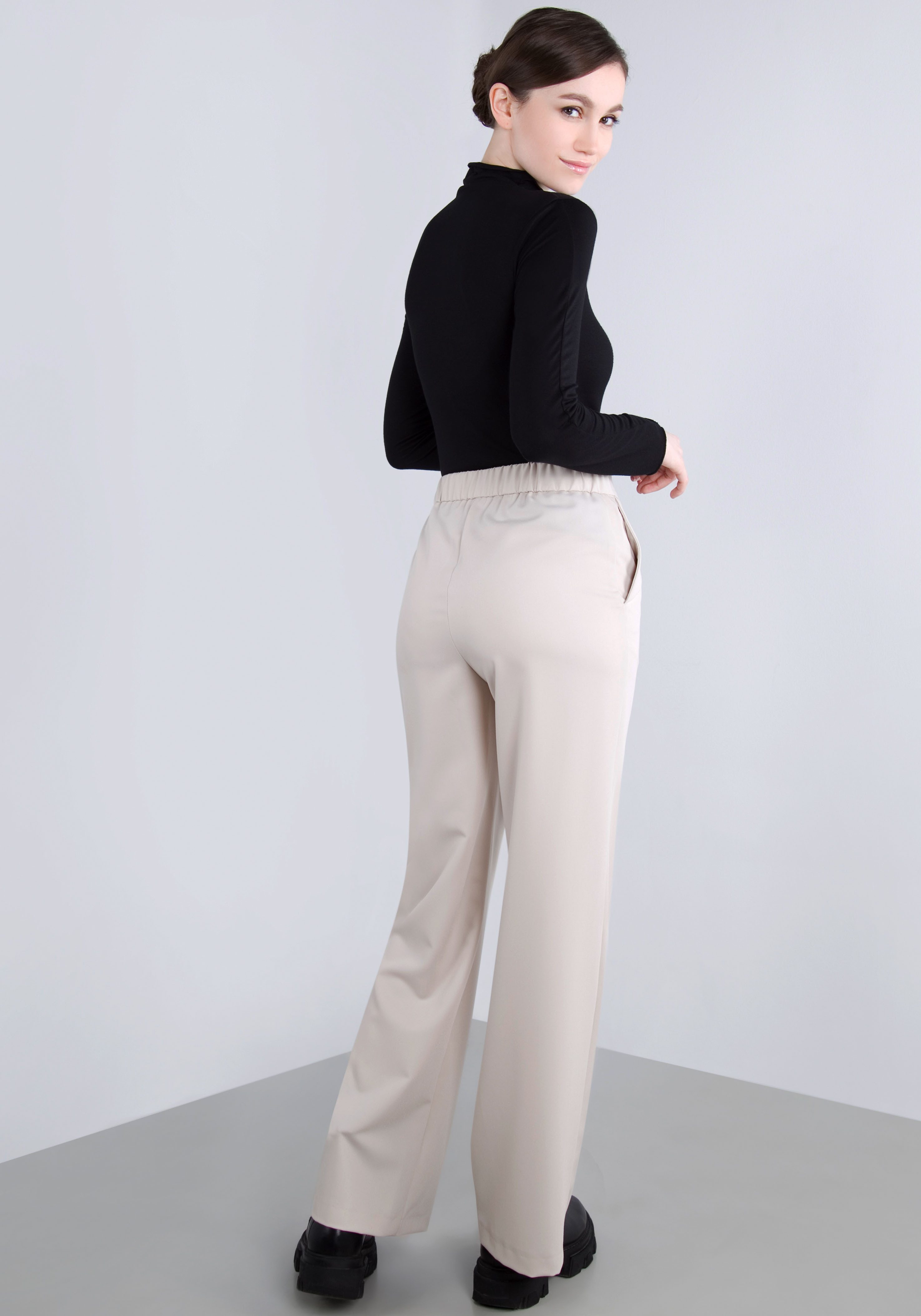 IMPERIAL Stoffen broek casual wijde broek met elastische tailleband aan de achterkant
