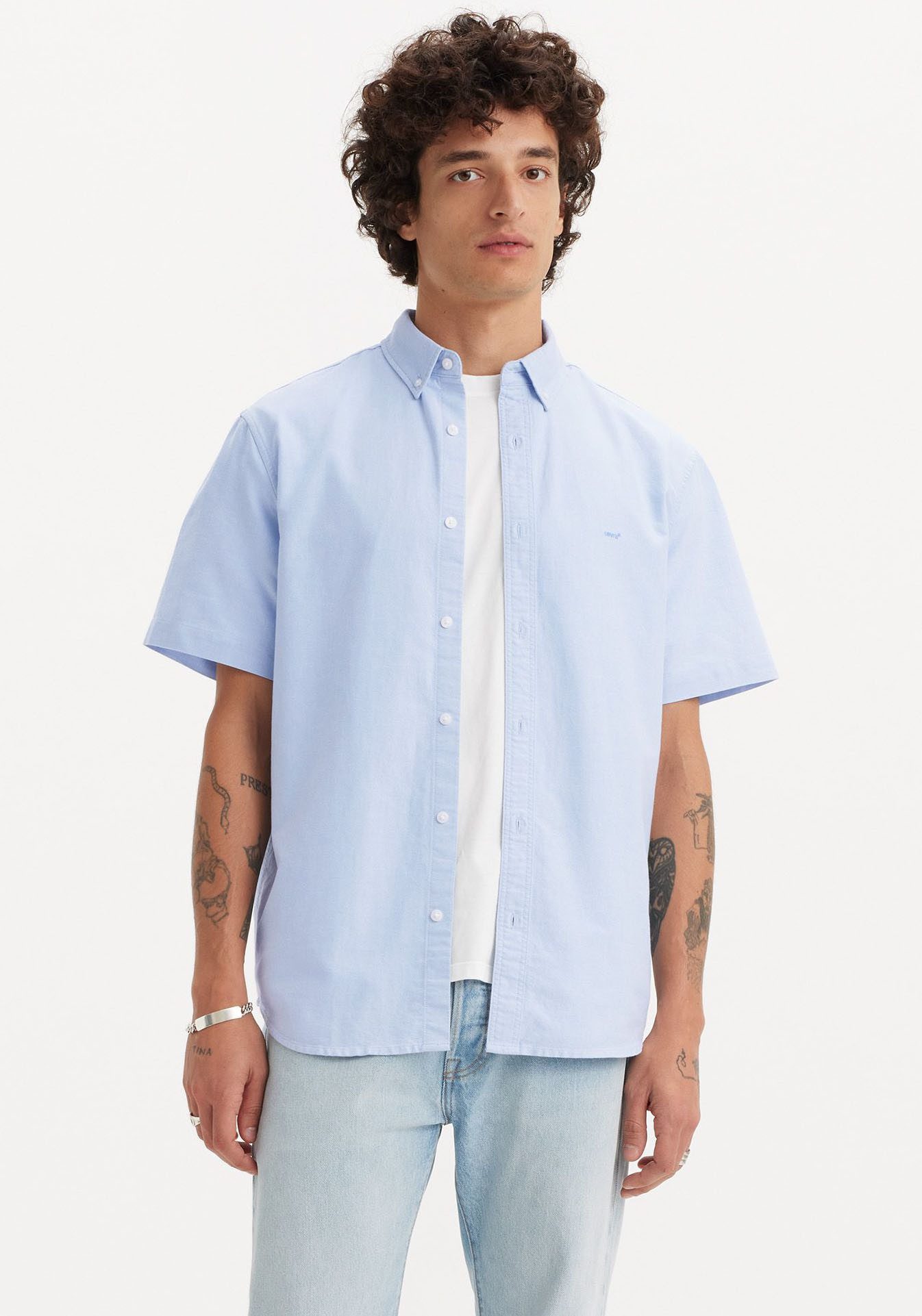 Levi's Overhemd met korte mouwen SS AUTHENTIC BUTTON DOWN met klein logoborduursel op borsthoogte
