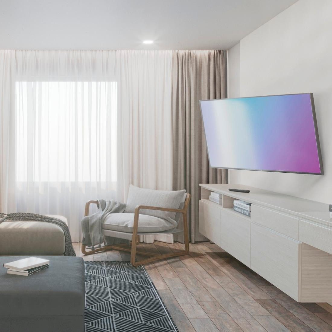 Hama Tv-wandhouder Ultraslank, kantelbaar, volledig beweeglijk, 37“-90", 43, 50, 55, 65, 75