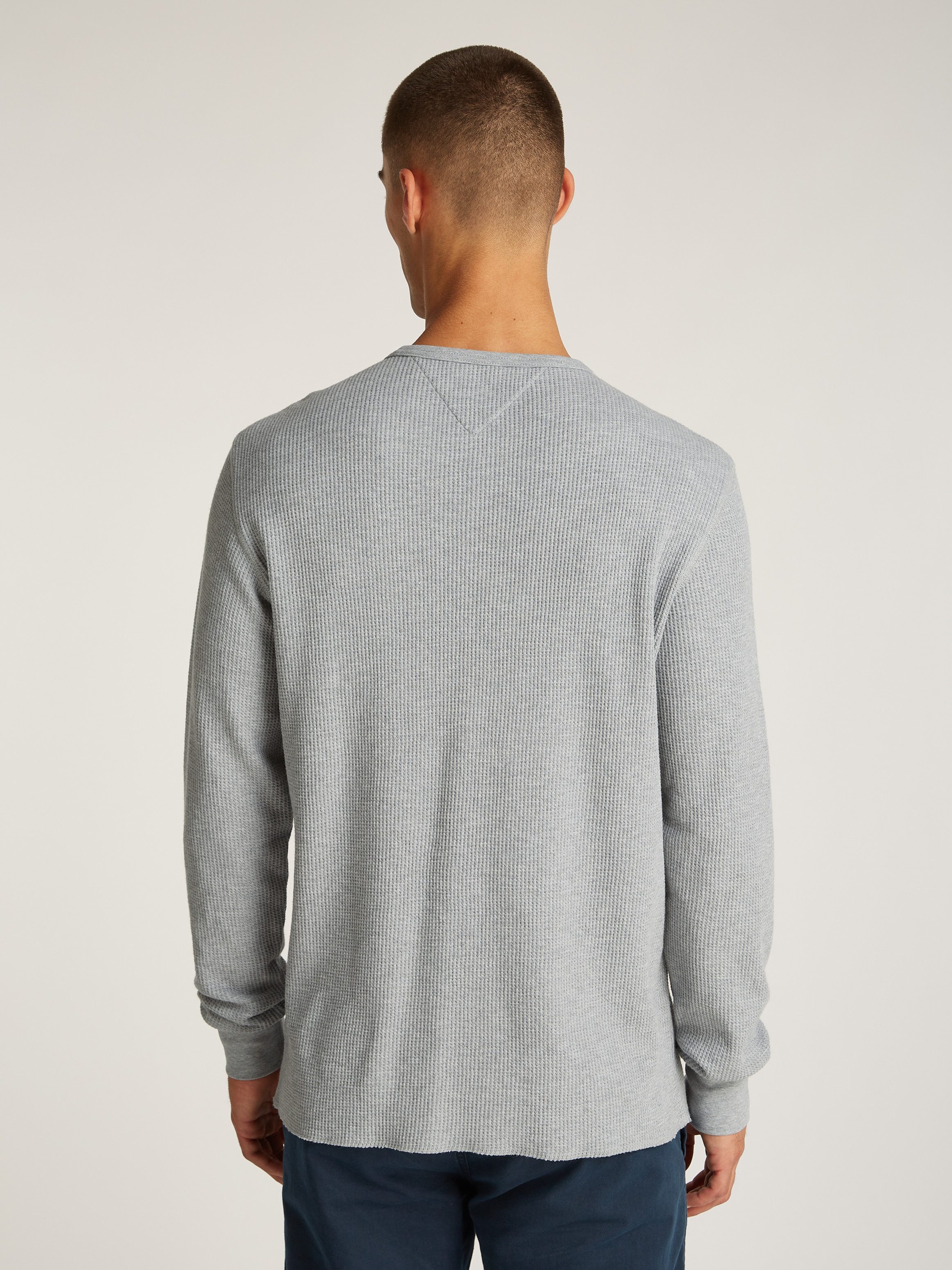 TOMMY JEANS Shirt met lange mouwen TJM SLIM WAFFLE L/S TEE EXT