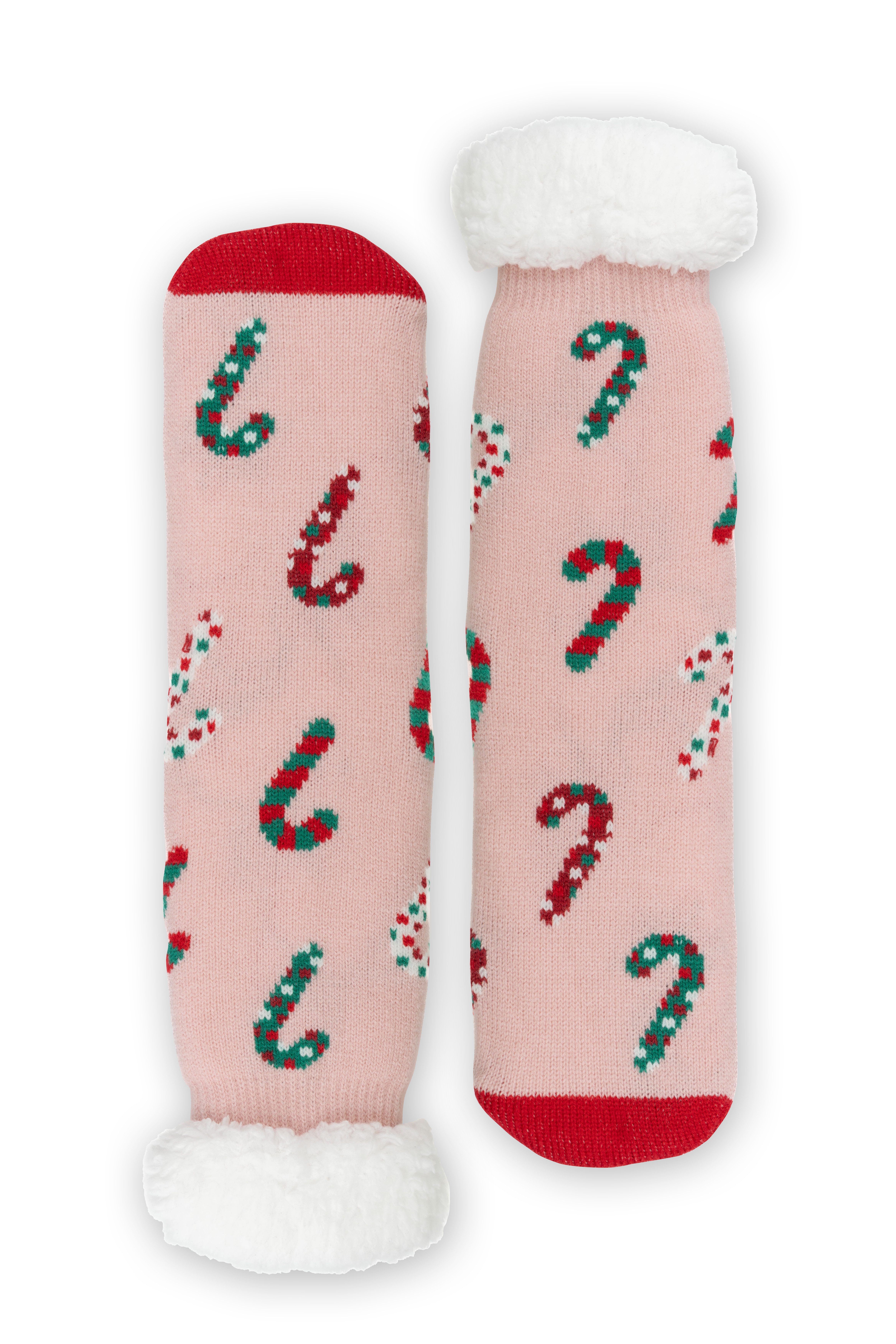 Capelli New York Sokken Huissok SOX-82289-GE antislip zool, fijnbreisel, gemusterd, warm gevoerd (1 paar, 1 paar)