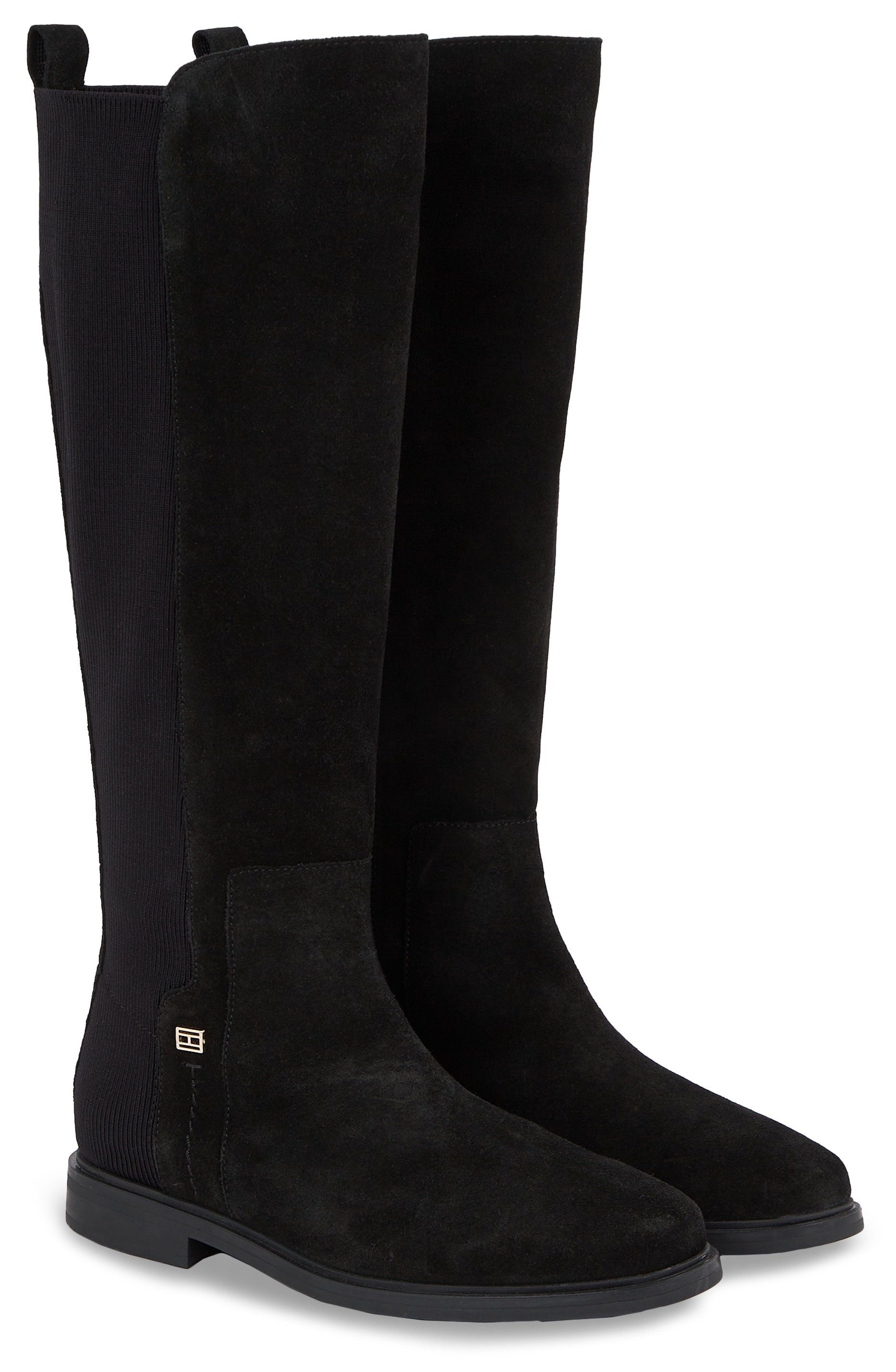 Tommy Hilfiger Laarzen TOMMY ESSENTIALS LONGBOOT met brede stretch-inzet, smalle vorm