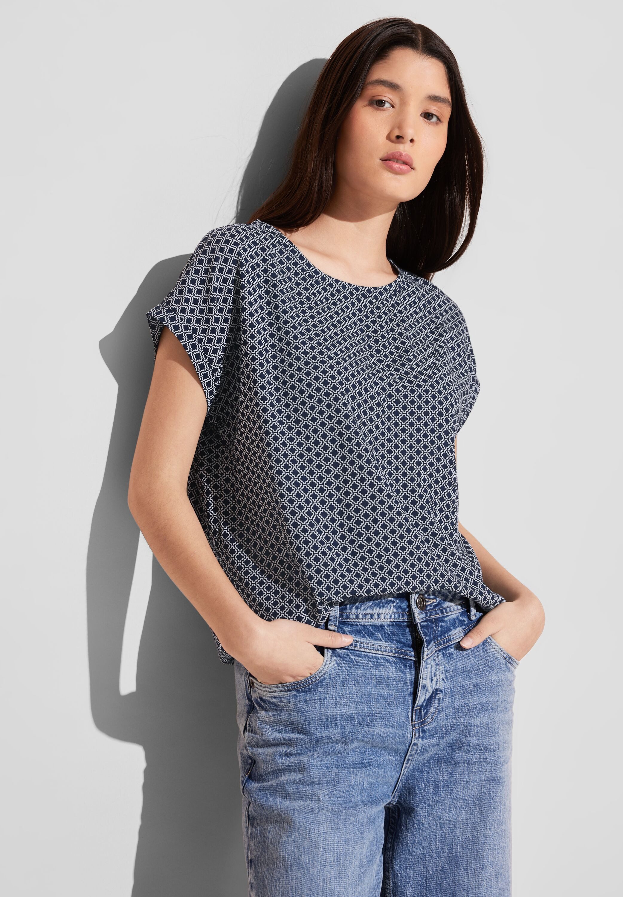 STREET ONE Blouse met korte mouwen