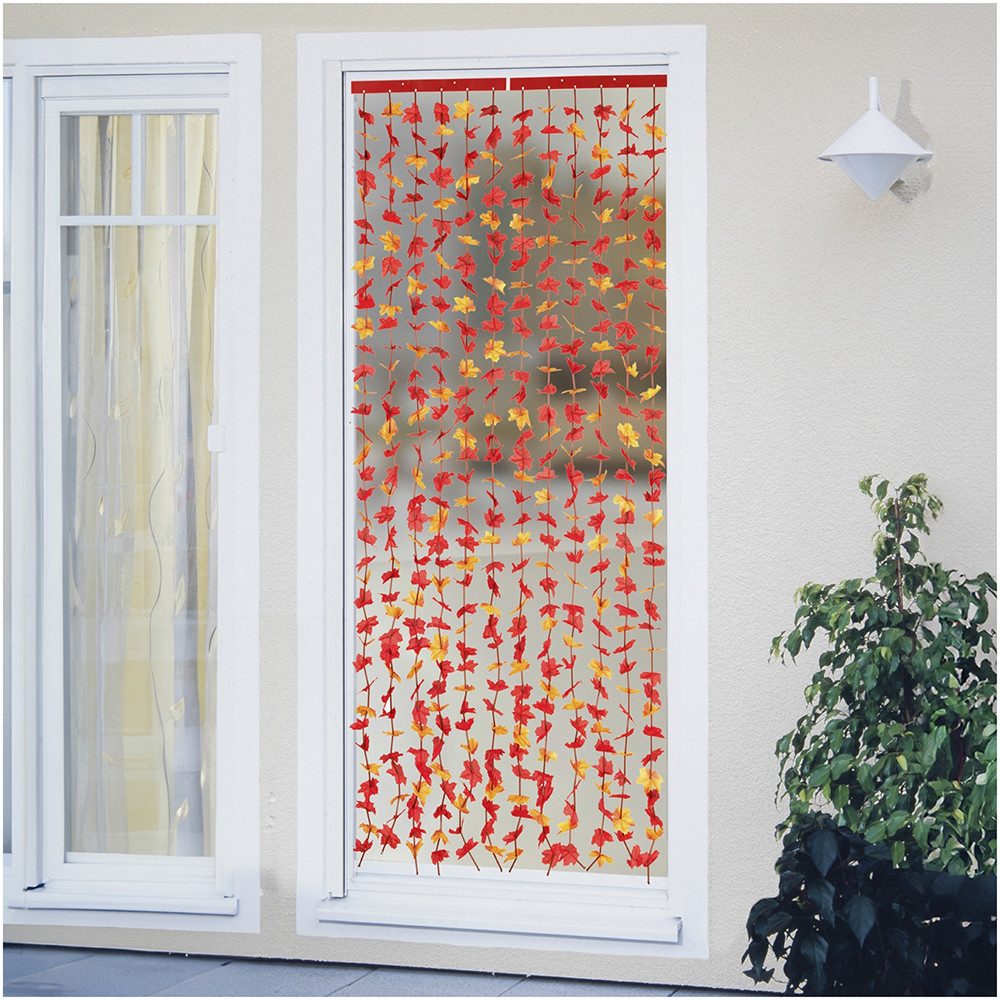 Maximex Deurgordijn Indian summer Bladeren gordijn voor balkon en terras, insecten- en privacybescherming (1 stuk)