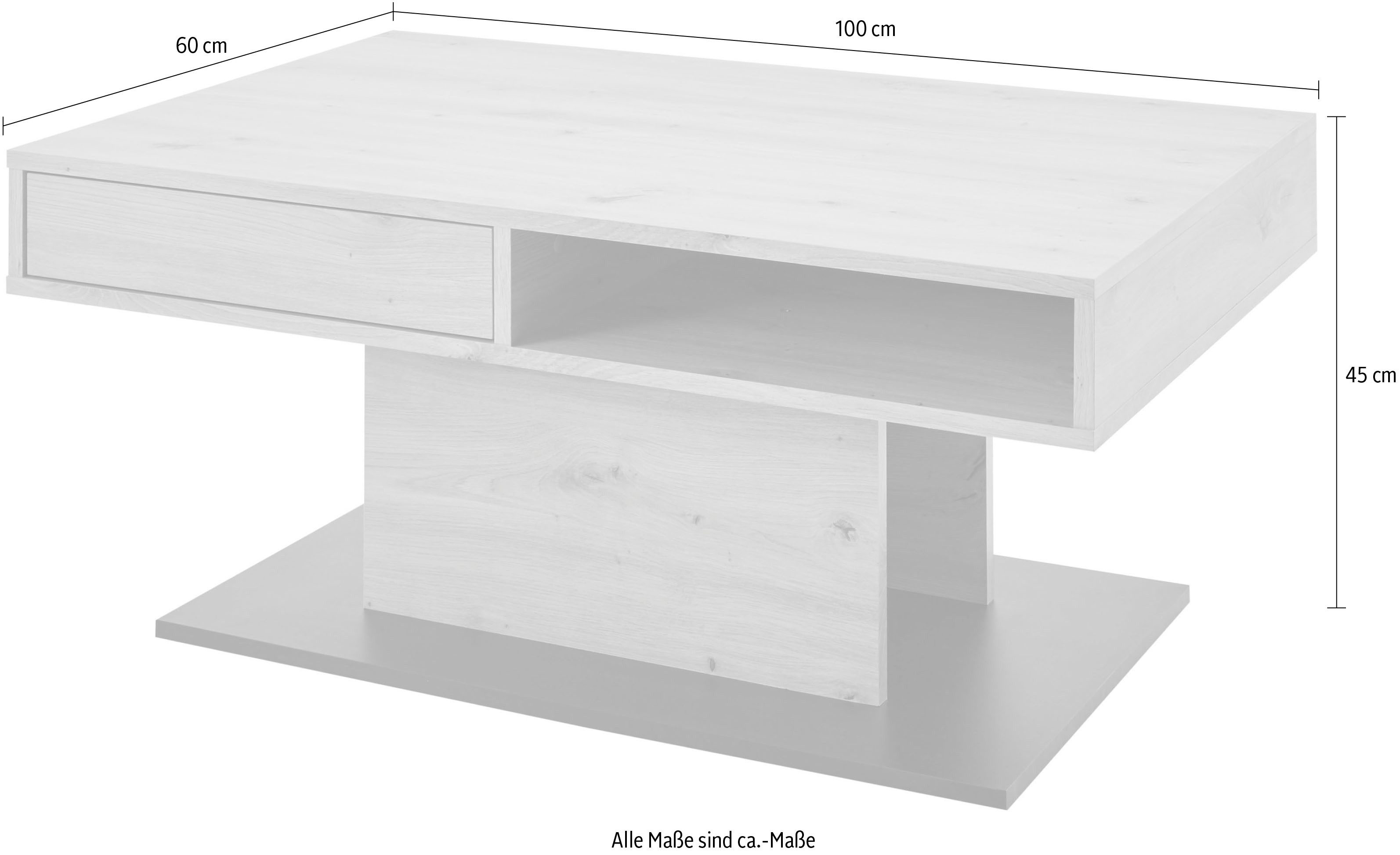 Stolkom Salontafel Activio rollend, tafel met lade