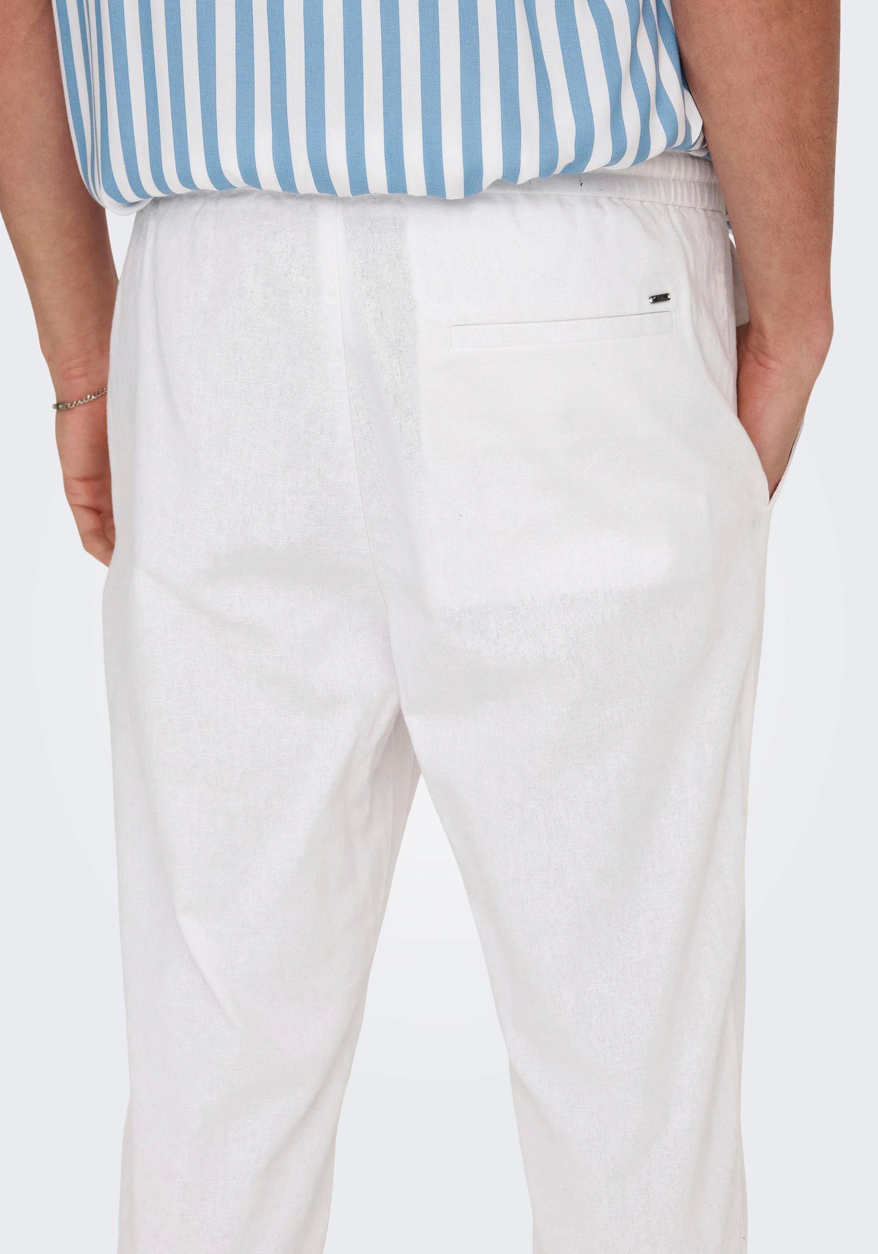 ONLY & SONS Stoffen broek ONSLINUS CROP 0007 COT LIN PNT NOOS