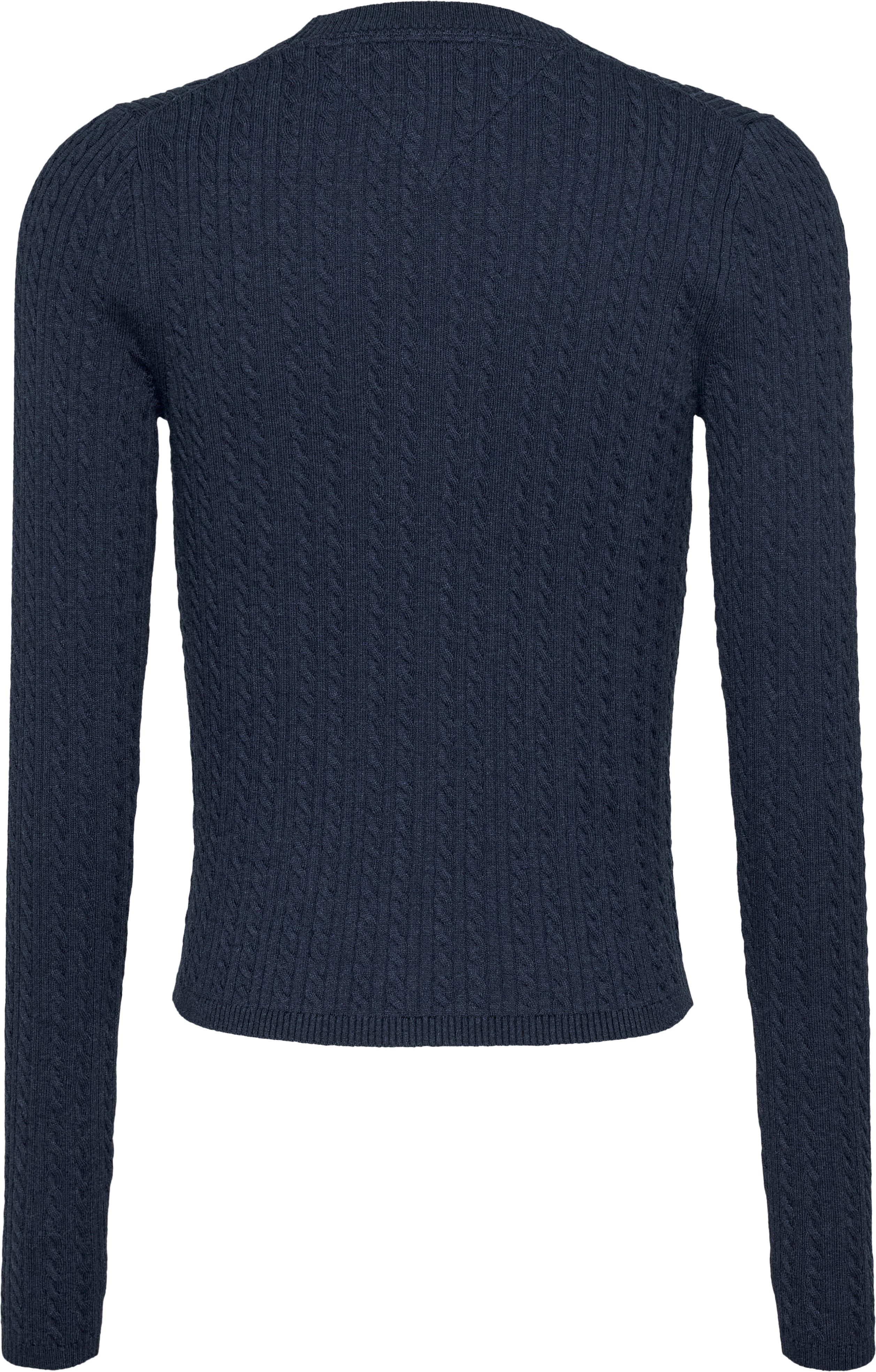TOMMY JEANS Vest TJW CABLE ESSENTIAL CARDIGAN met kabelpatroon logo-borduursel