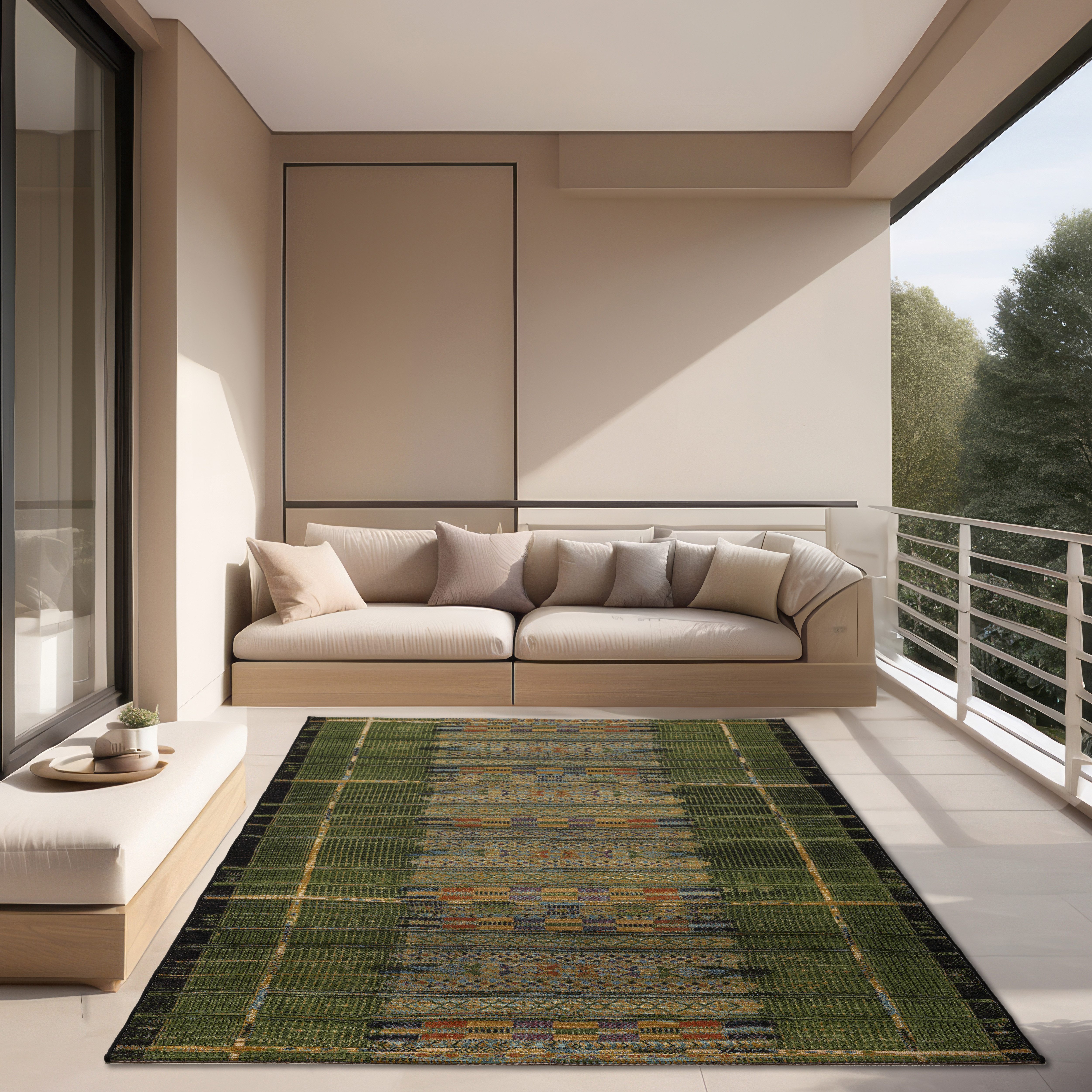 Gino Falcone Vloerkleed Outdoor-Africa 38 Platweefsel, etnostijl, geschikt voor binnen en buiten