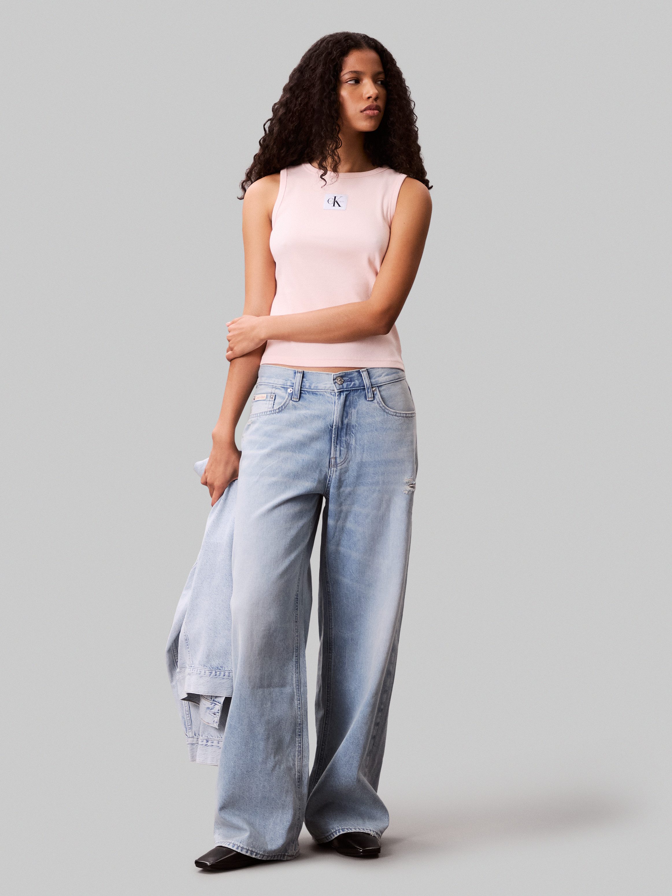 Calvin Klein Tanktop A - WVN LBL 2X2 CTTN