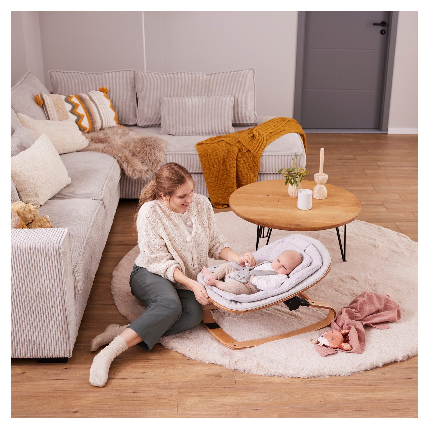 Hauck Opzet voor de kinderstoel Eco Bouncer inclusief schommelbasis en alpha-adapter, fsc® - beschermt bossen wereldwijd