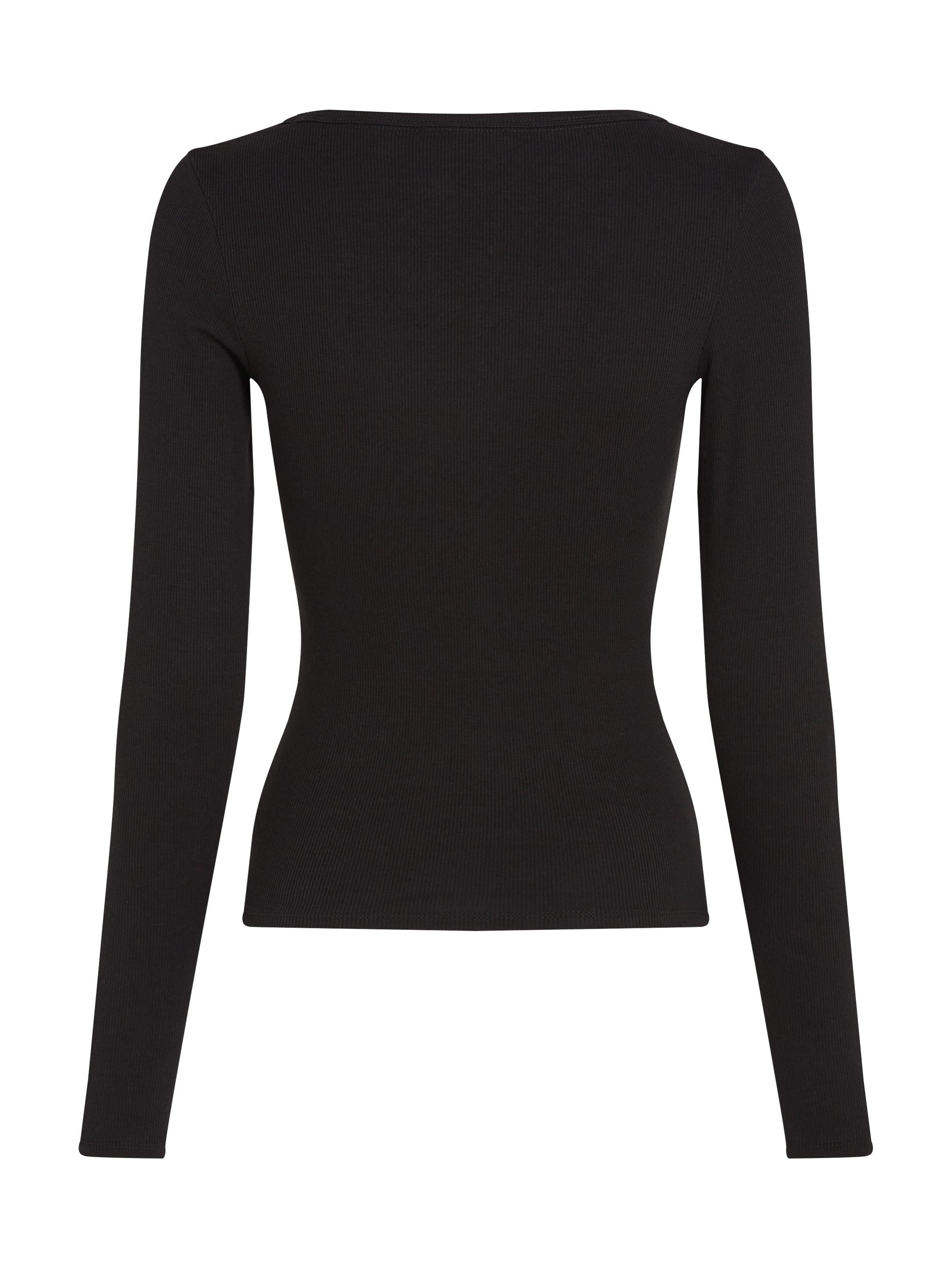 TOMMY JEANS Shirt met lange mouwen TJW SLIM ESSENTIAL RIB V LS