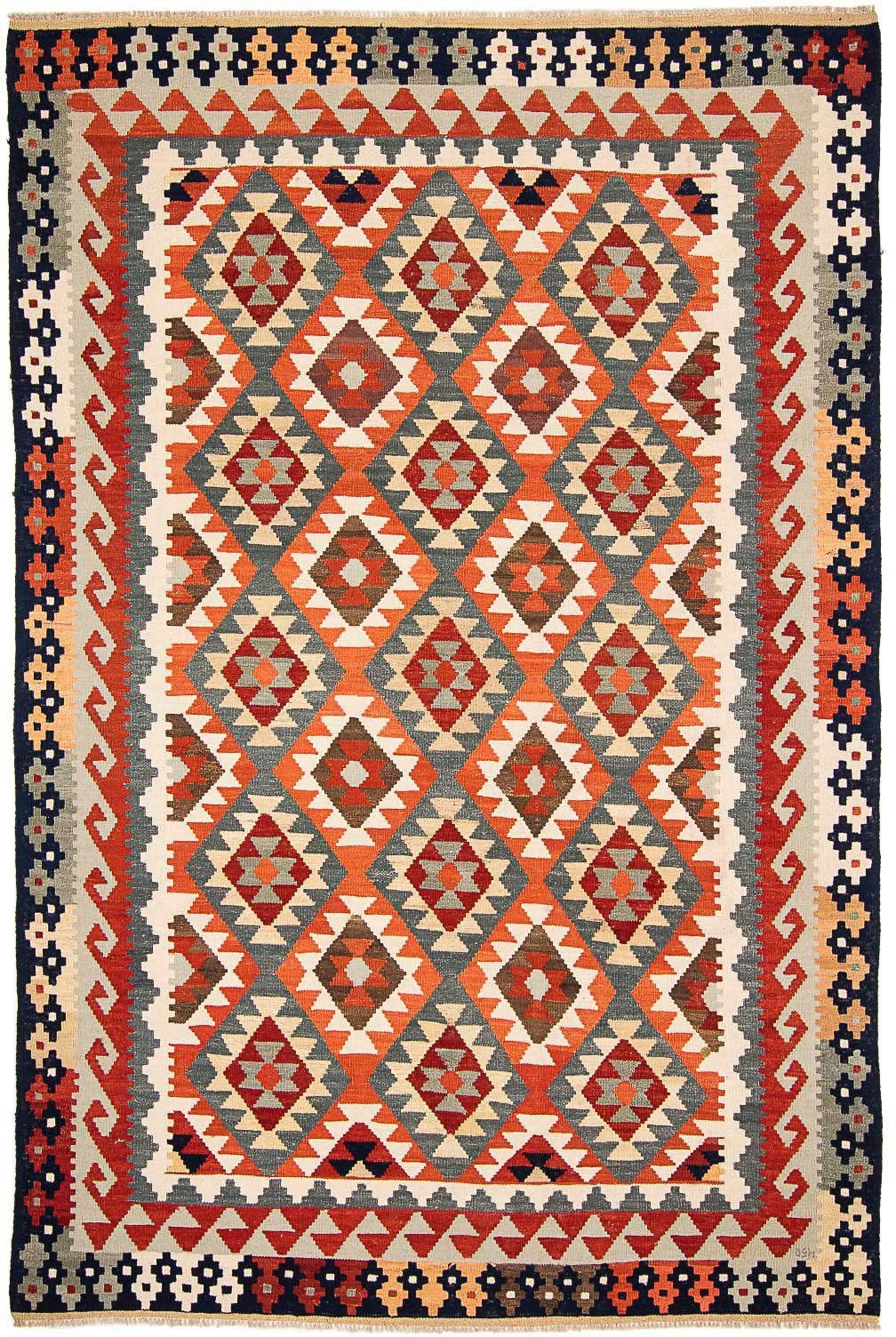 morgenland Wollen kleed Kelim Maimene Nomadisch 309 x 200 cm Omkeerbaar tapijt