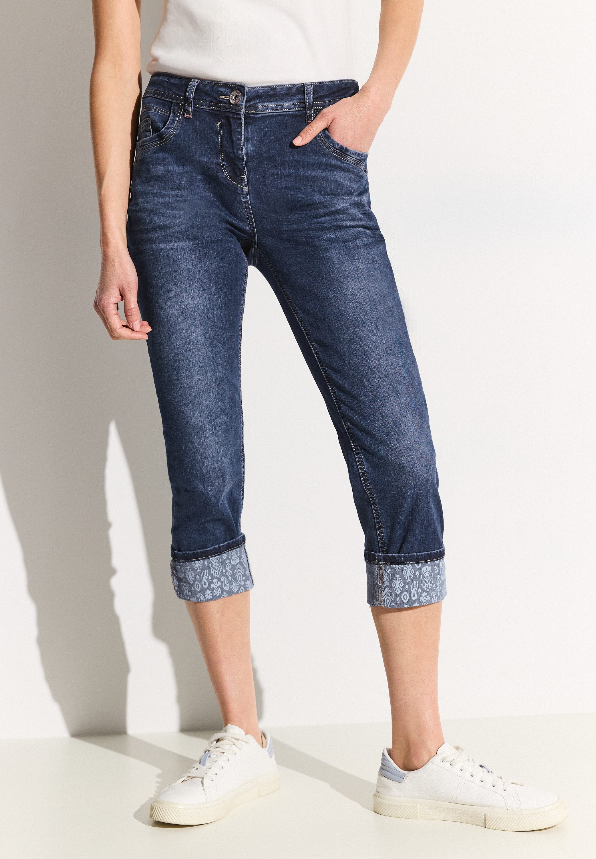 Cecil 7 8 jeans met omslag