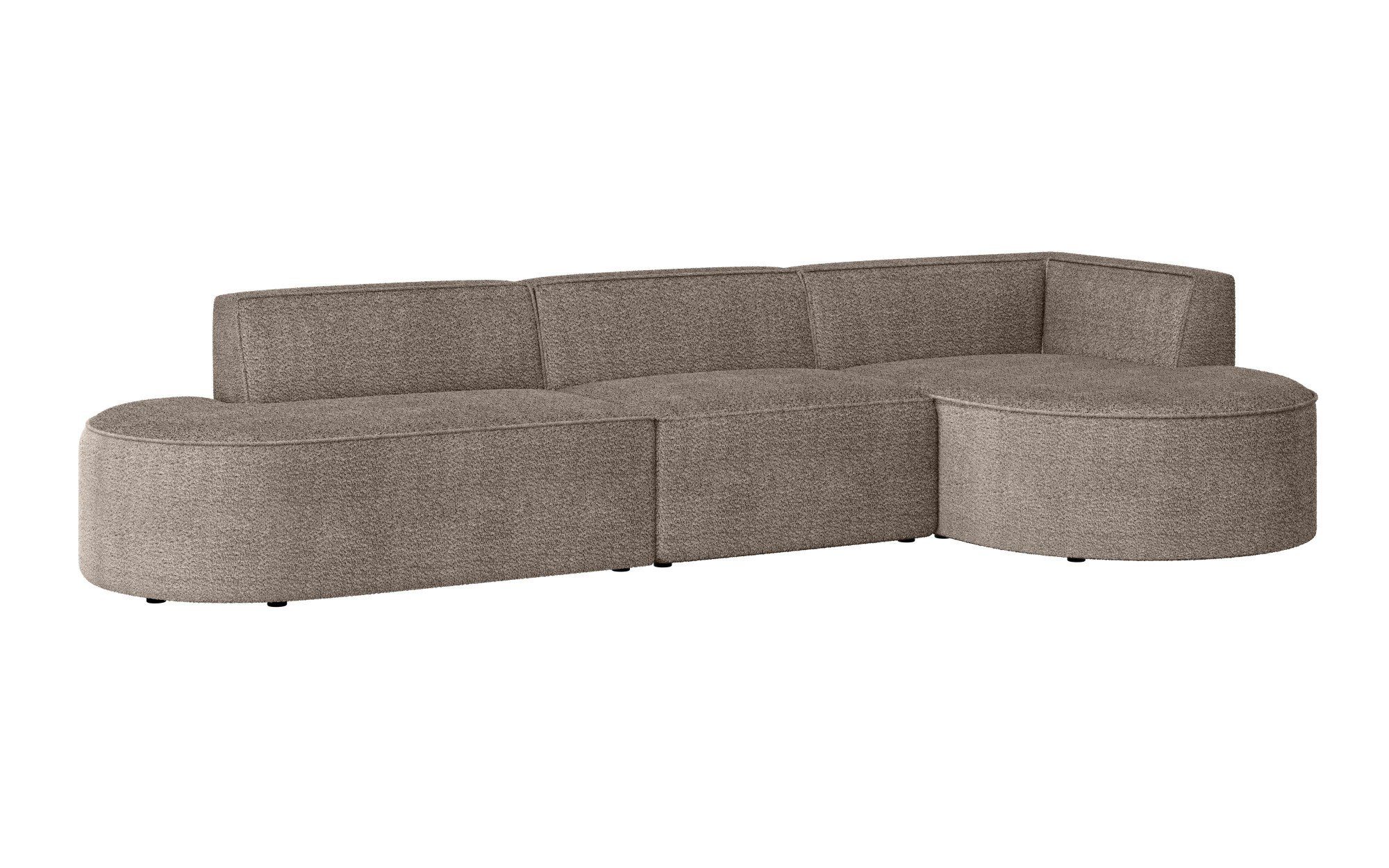andas Hoekbank EIVIND designerbank met ottomane rechts/links, B/D/H: 343/159/72 cm