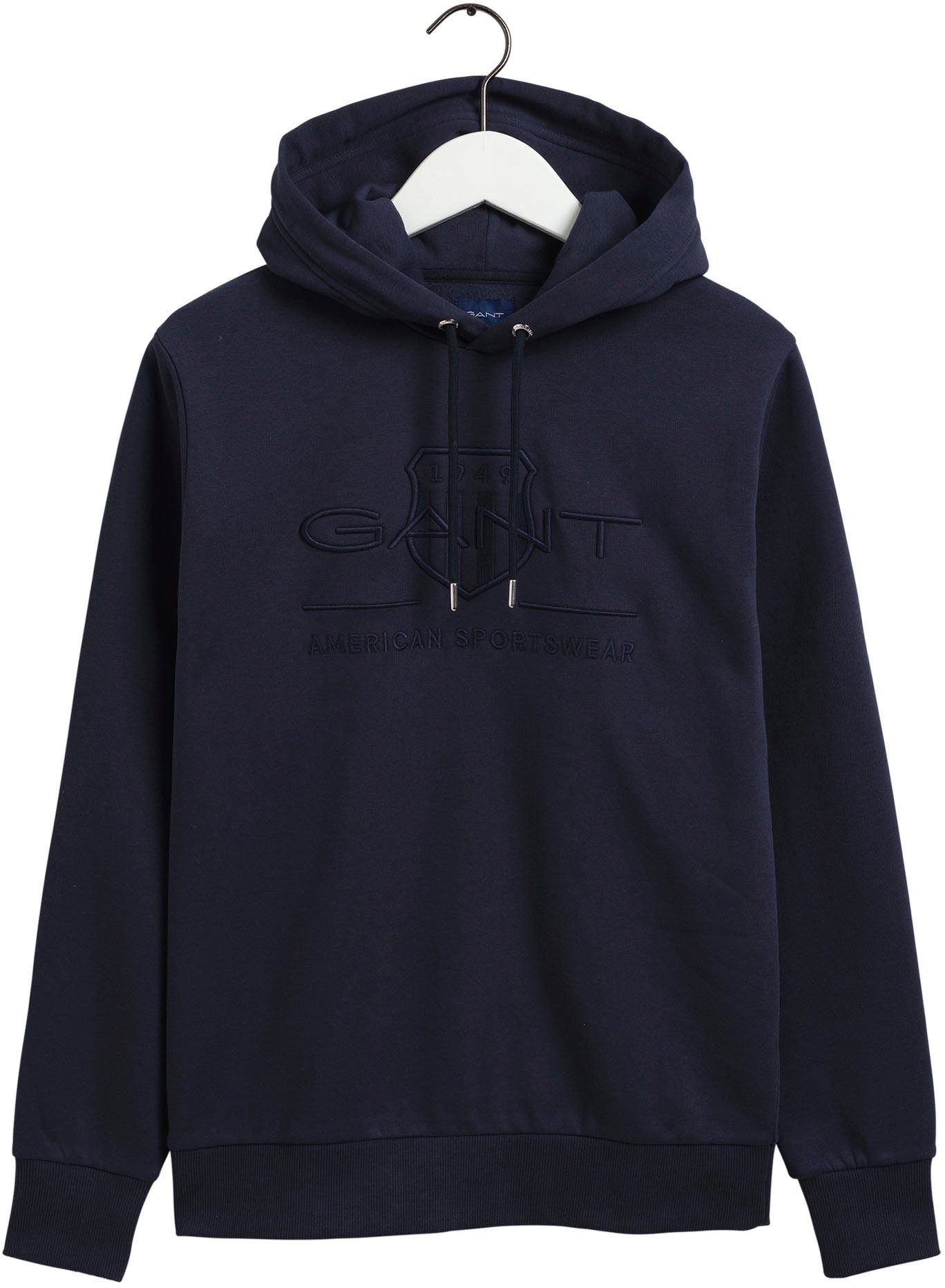 Gant Hoodie TONAL ARCHIVE SHIELD met boord aan mouwen en zoom