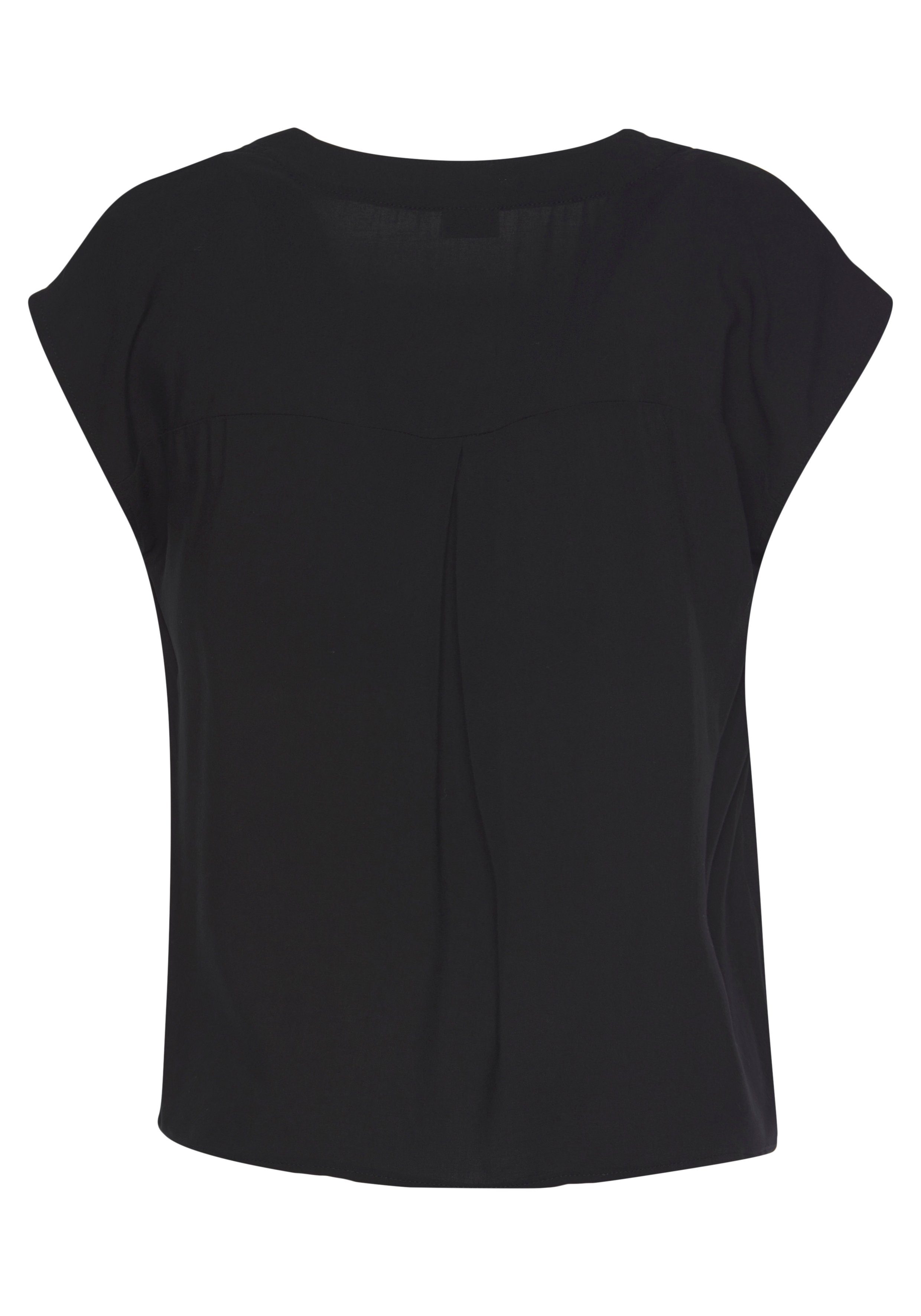 Lascana Blouse zonder sluiting met modieuze knopen, luchtige korte mouwen blouse, zomers