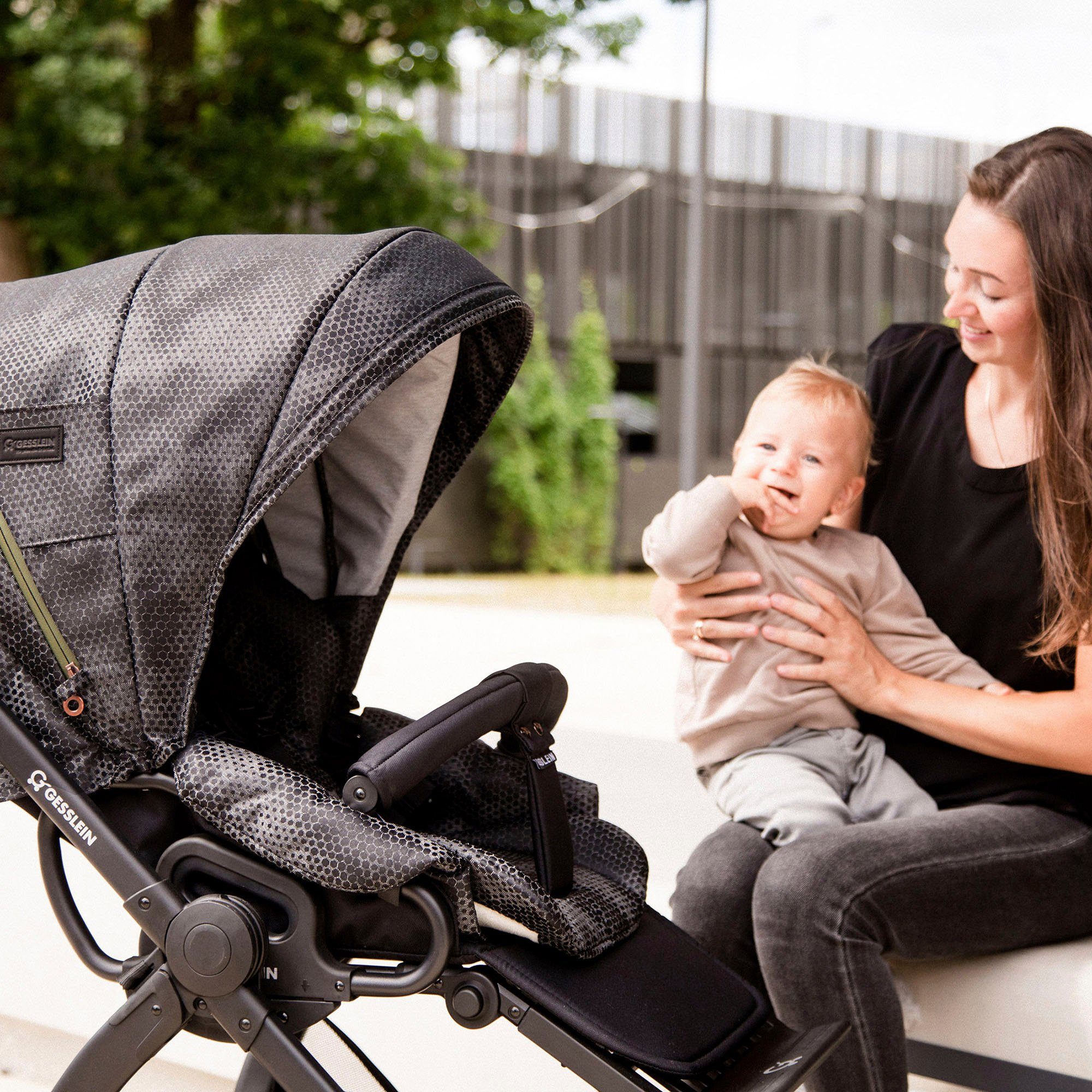 Gesslein Combi-kinderwagen FX4 Soft+ met opzetstuk Classic zwart/zwart, zwartgrijs